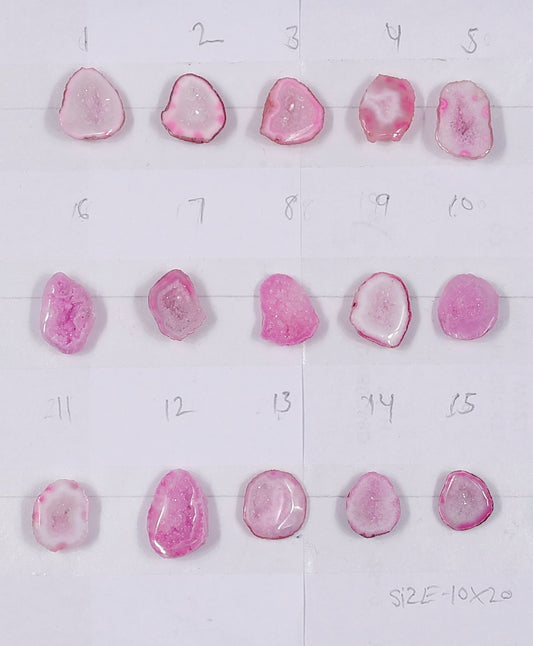 Geode stone by Selection  10 - 20 mm Light Pink Color geodes ( Pendants )