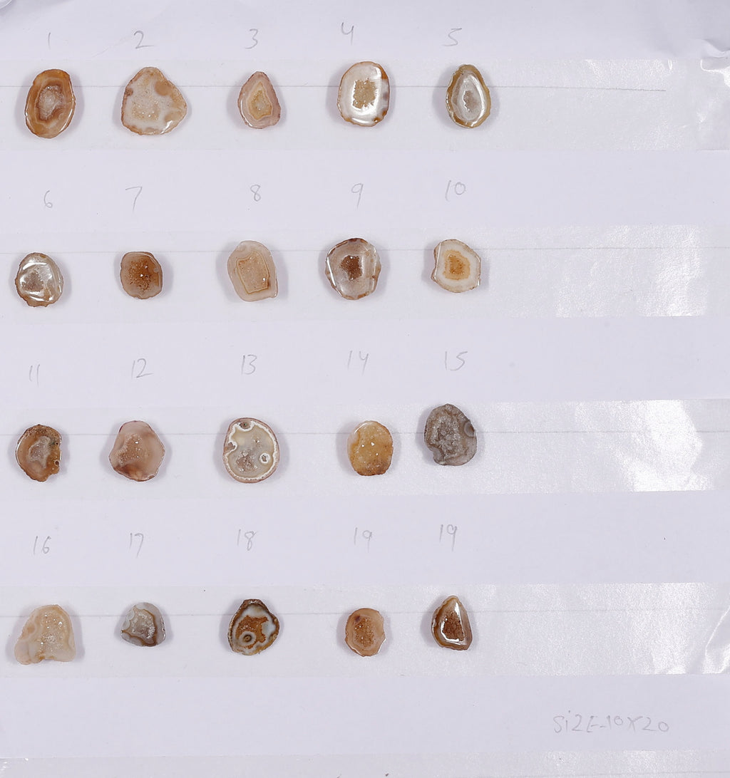 Geode Rings stone by Selection  10-20 mm Light Beige Color For Rings