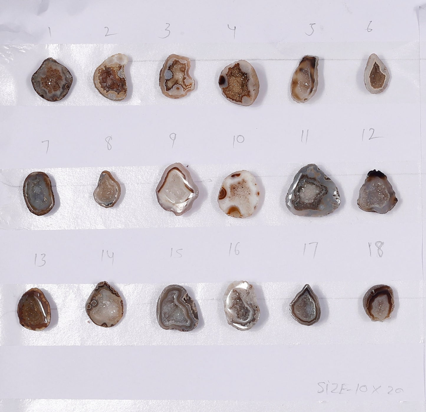 Geode Rings stone by Selection  10-20 mm Light Brown Color For Rings