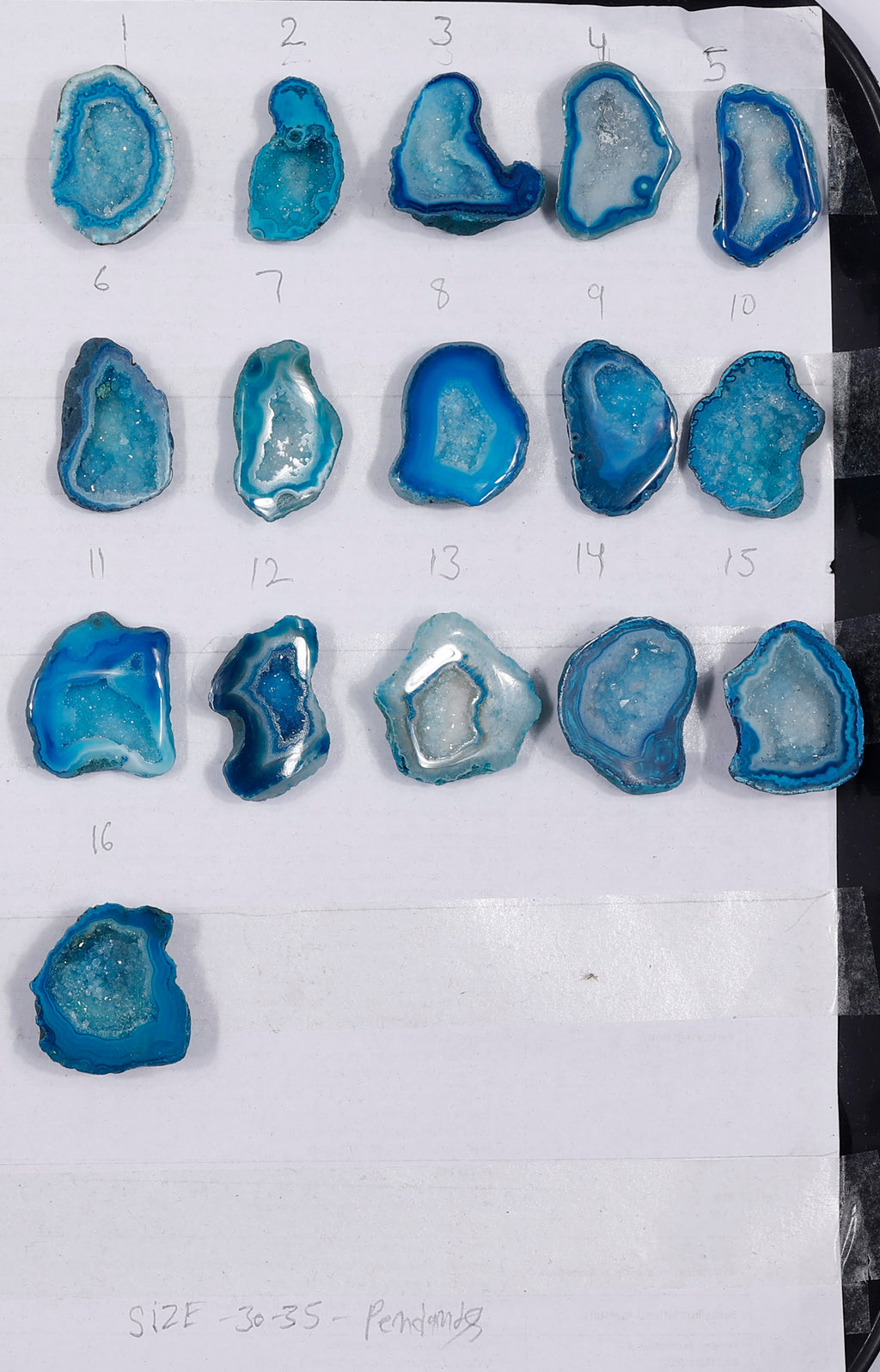 Geode Stones (Pendant) by Selection 30-35 mm Aqua Color For Making Pendant Jewelry