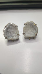 Geoden-Ohrstecker, DIY, Ohrringe, Edelstein, handgefertigte Ohrringe, Druzy, Ohrstecker, minimalistisch