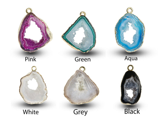 Agate Geode Druzy Slice in various sizes for Making Jewelry - Meena Design