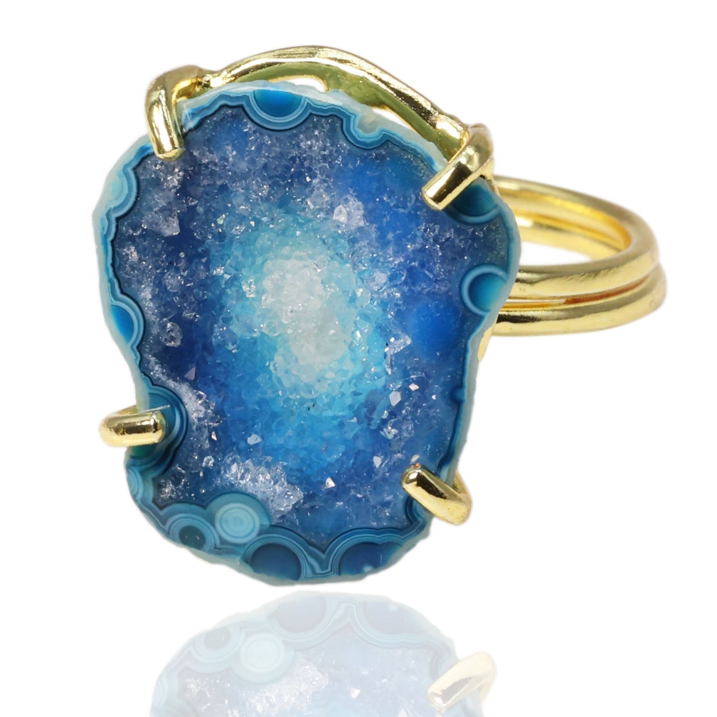 Anokha Small Geode Statement Rings, 15 - 25 MM, Unlimited Sparkle in Life !! - Meena Design