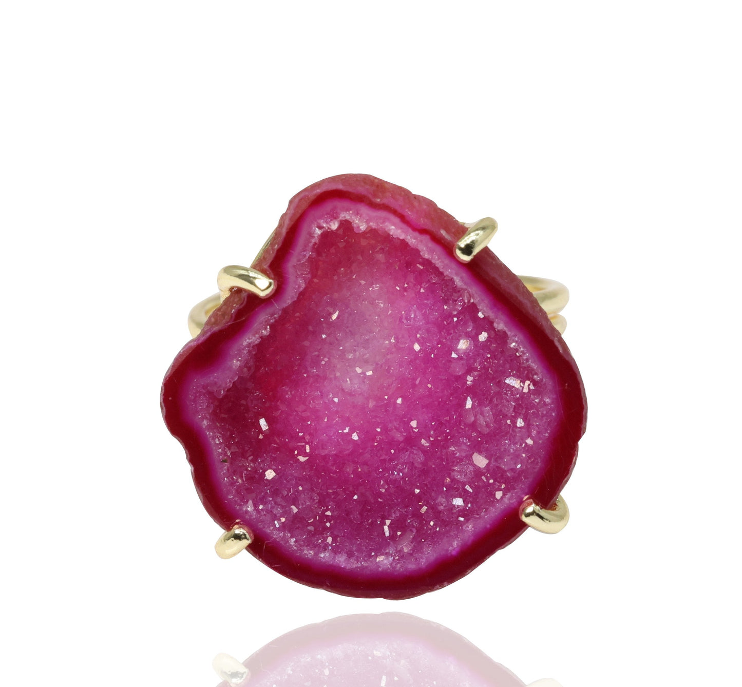 Anokha Small Geode Statement Rings, 15 - 25 MM, Unlimited Sparkle in Life !! - Meena Design