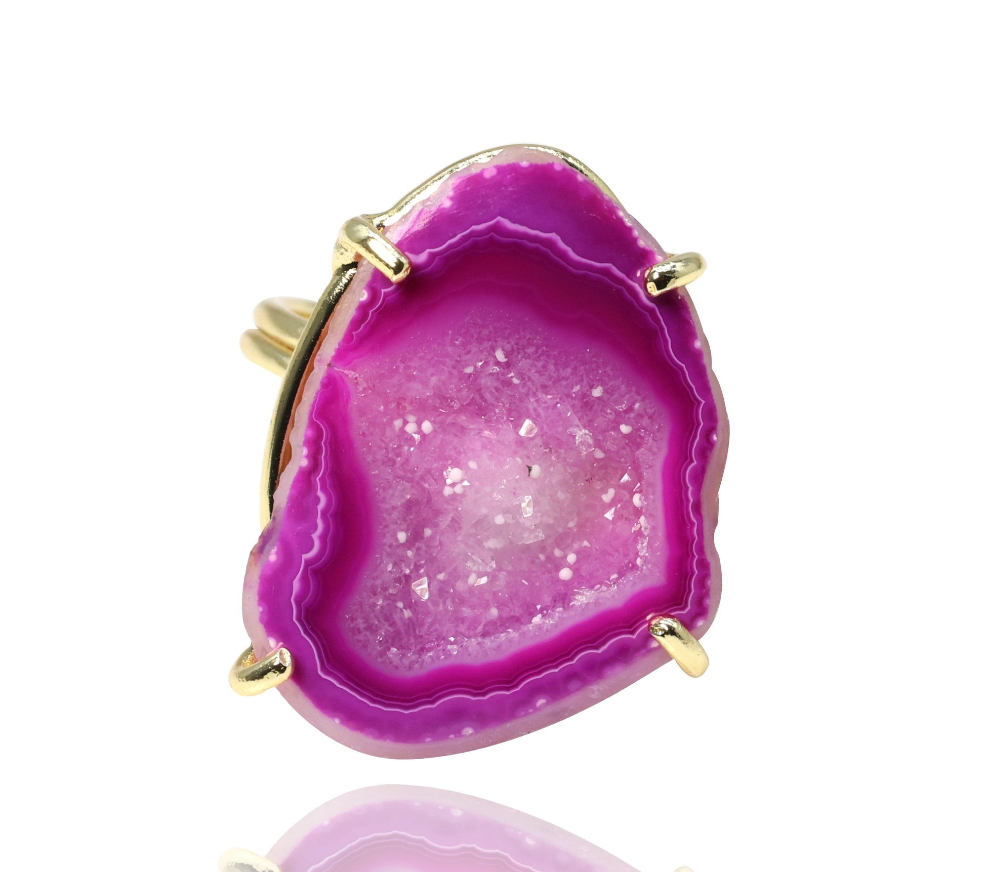 Anokha Small Geode Statement Rings, 15 - 25 MM, Unlimited Sparkle in Life !! - Meena Design