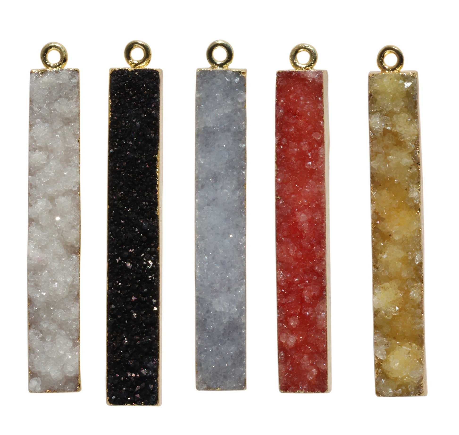Druzy Bars Natural Gemstone Pendants And Connectors - Meena Design