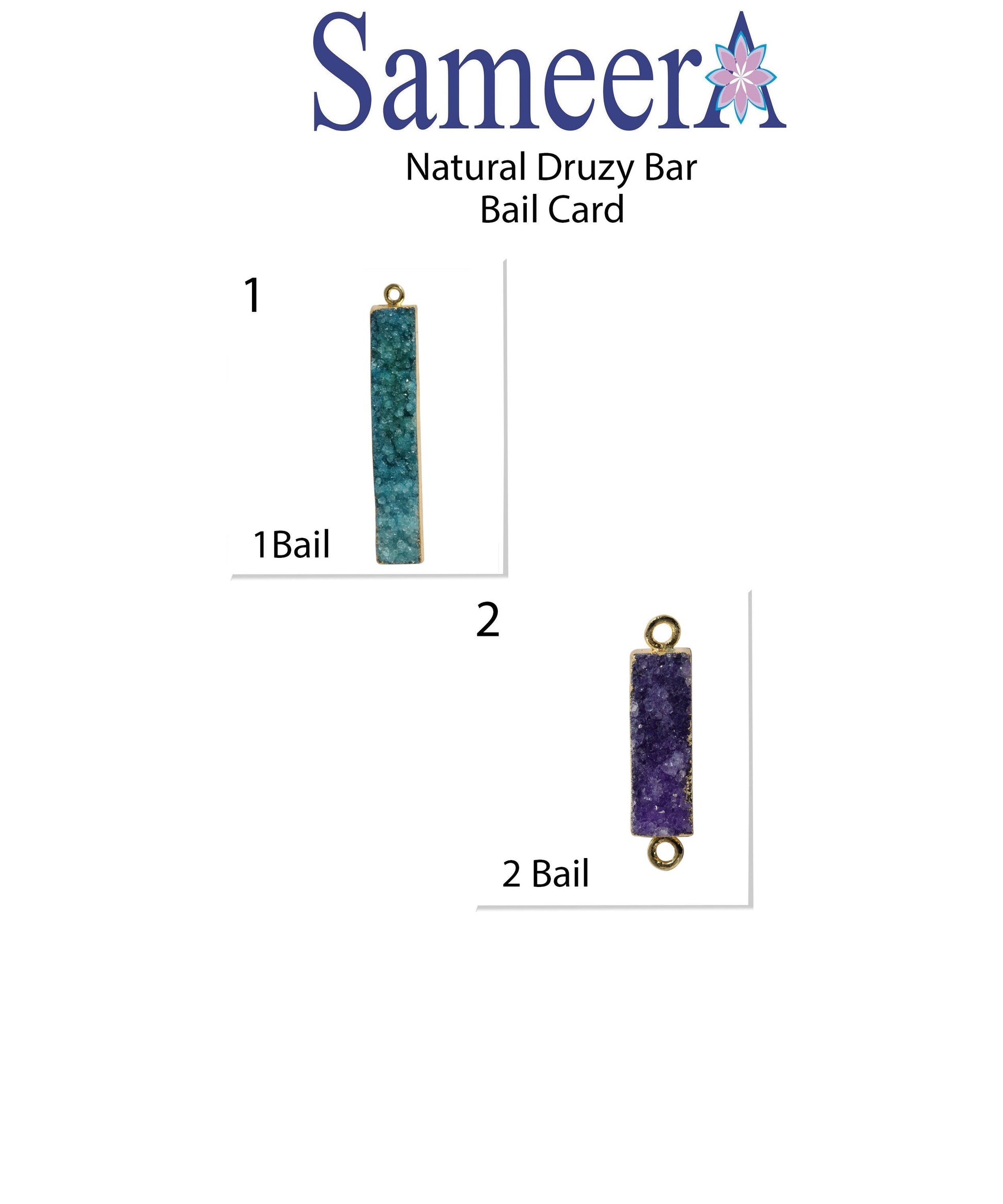 Druzy Bars Natural Gemstone Pendants And Connectors - Meena Design