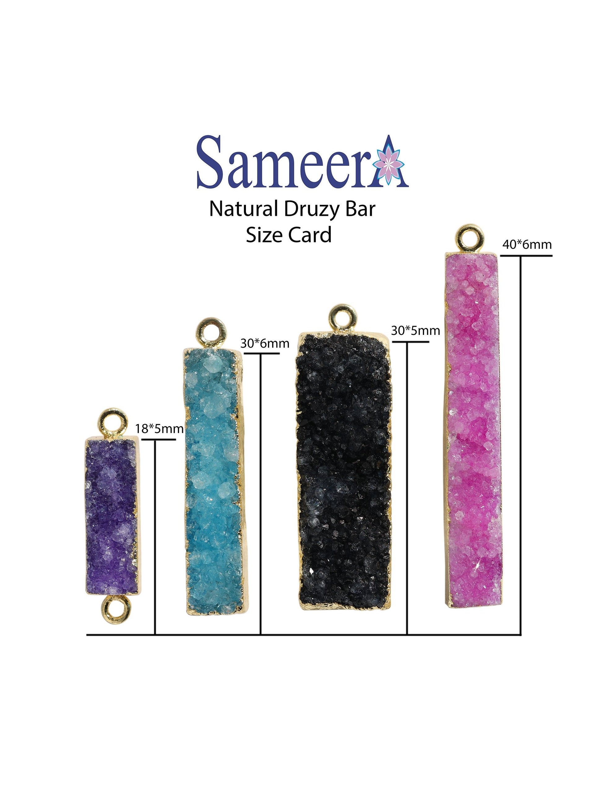 Druzy Bars Natural Gemstone Pendants And Connectors - Meena Design