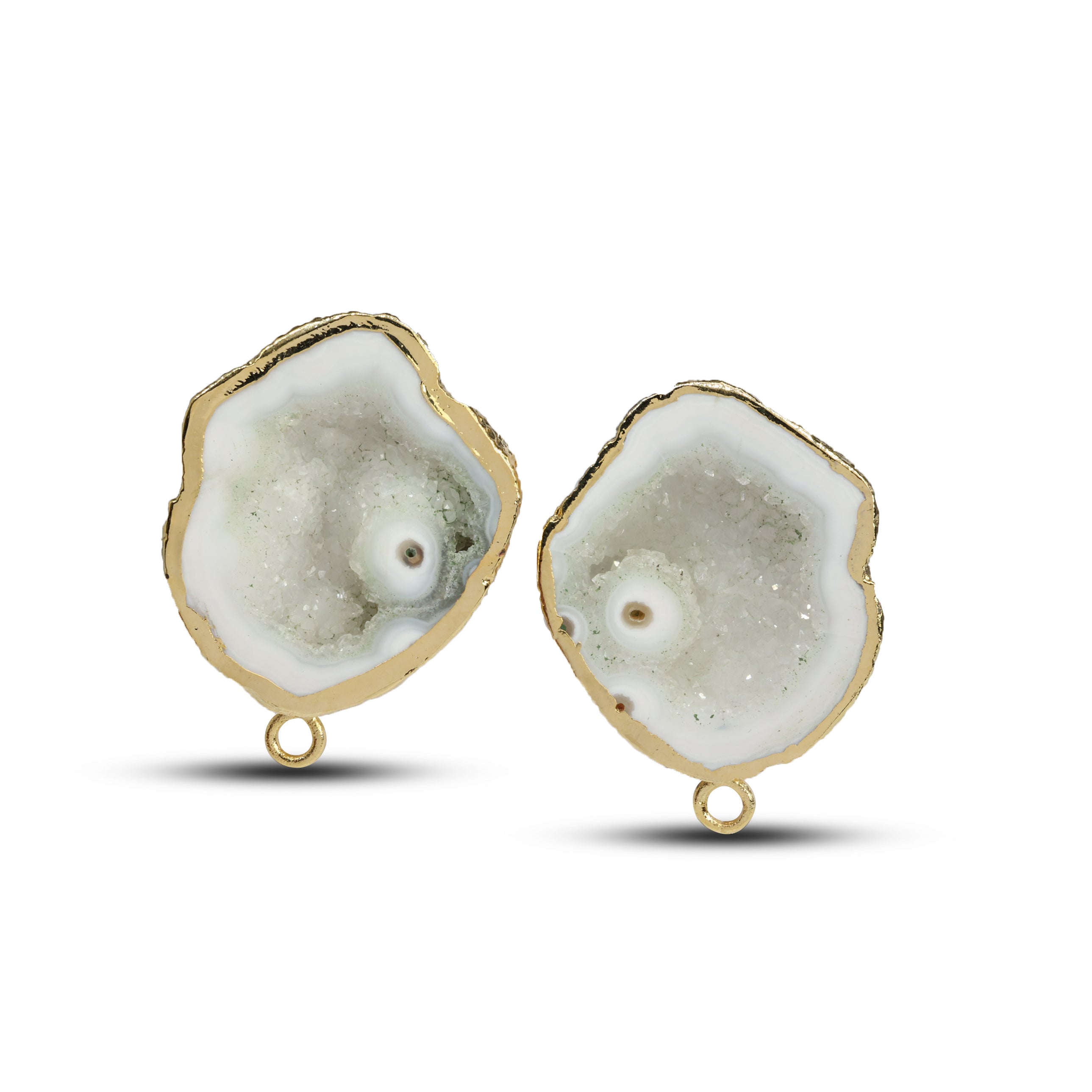 Geoden-Ohrstecker, DIY, Ohrringe, Edelstein, handgefertigte Ohrringe, Druzy, Ohrstecker, minimalistisch