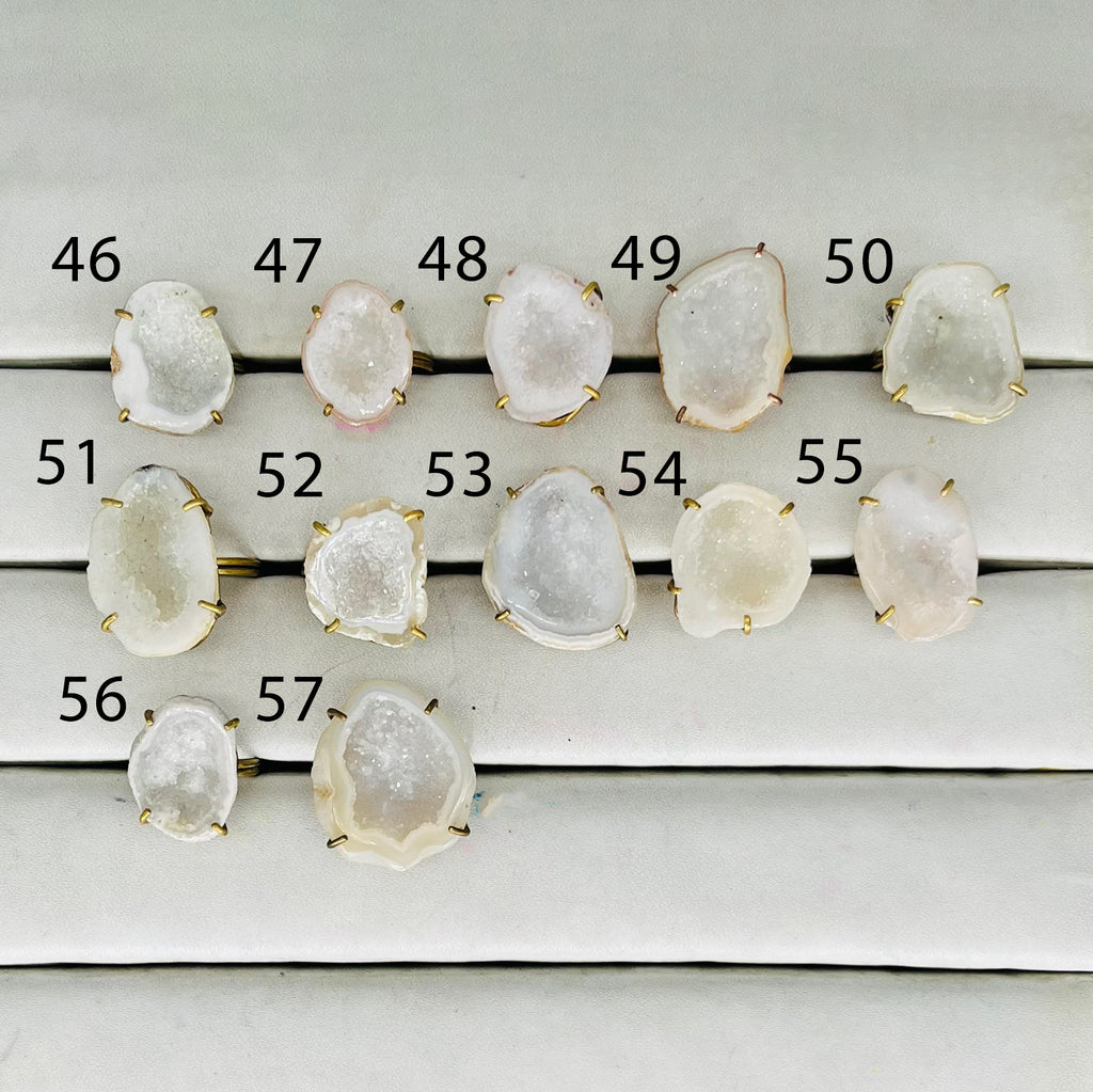 Rings by Selection Anokha Brass Gold Plated 20- 30MM White