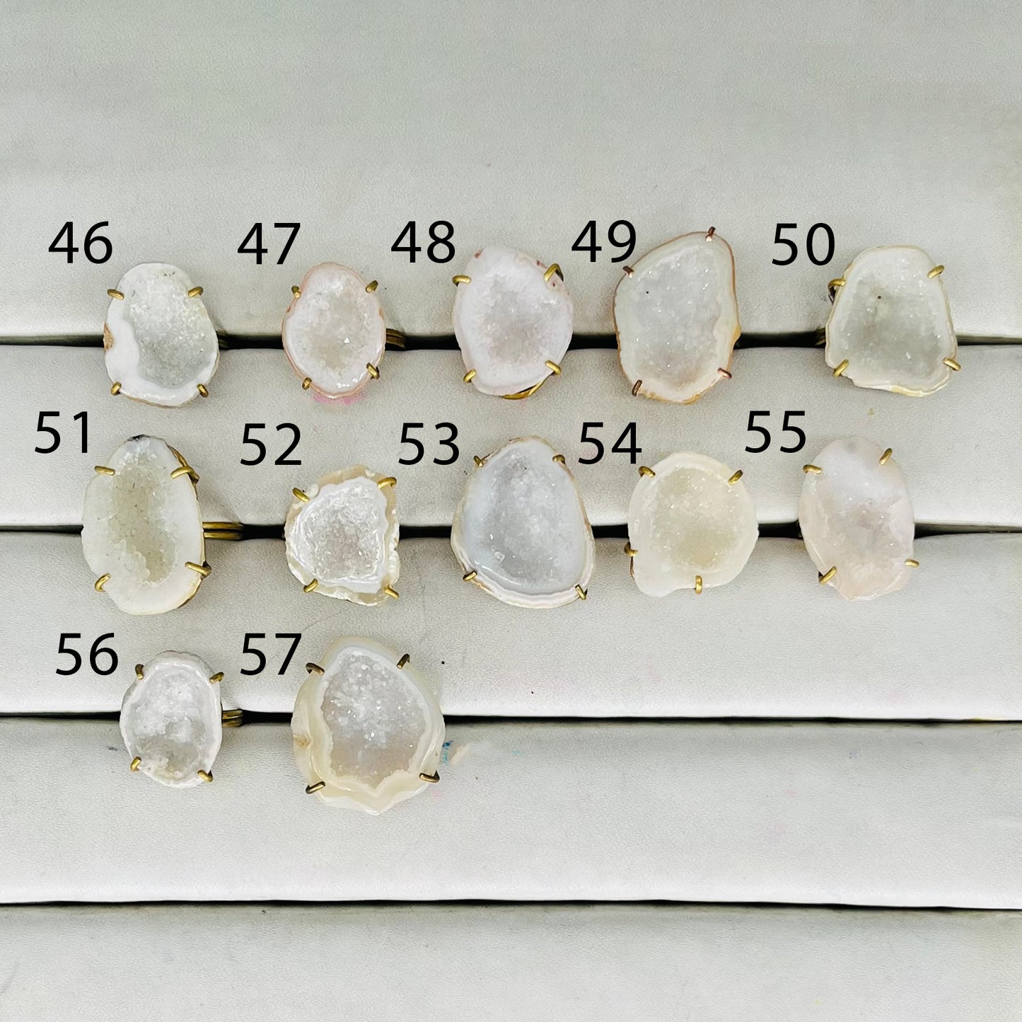 Rings by Selection Anokha Brass Gold Plated 20- 30MM White