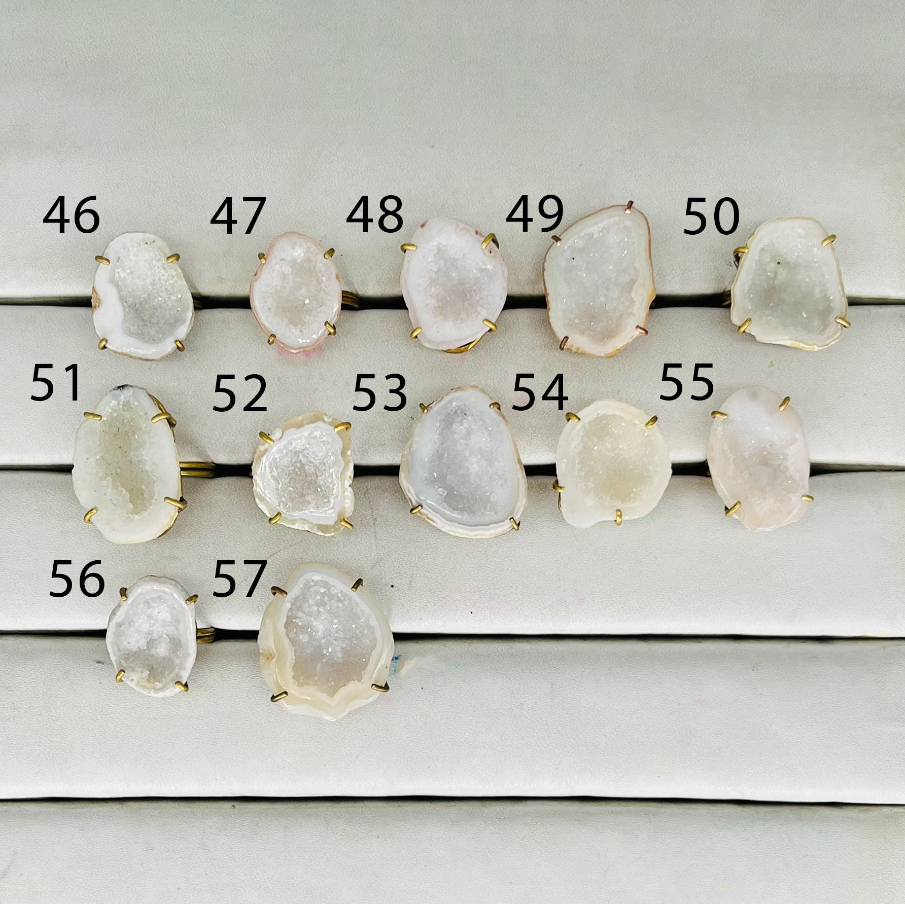 Rings by Selection Anokha Brass Gold Plated 20- 30MM White