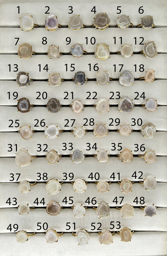 Anokha Kleine Geoden-Statement-Ringe, 15–25 mm, unbegrenztes Funkeln im Leben!!