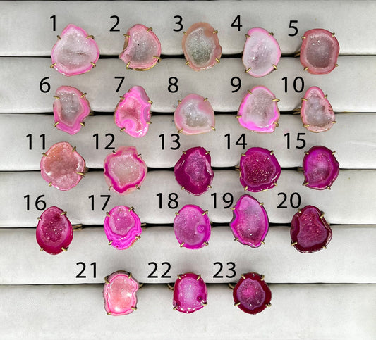 Anokha Kleine Geoden-Statement-Ringe, 15–25 mm, unbegrenztes Funkeln im Leben!!