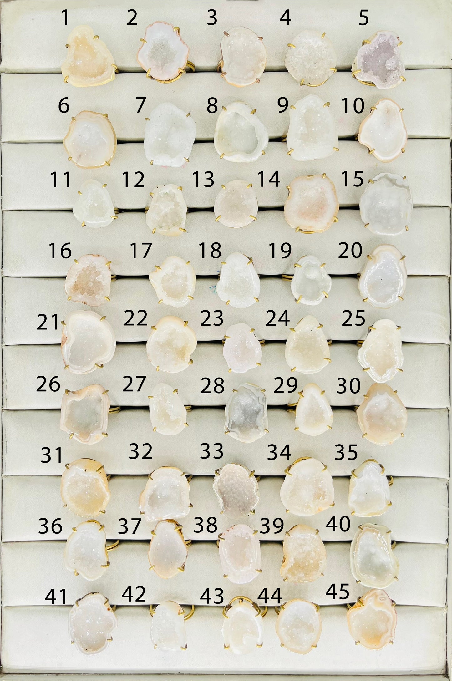 Rings by Selection Anokha Brass Gold Plated 20- 30MM White