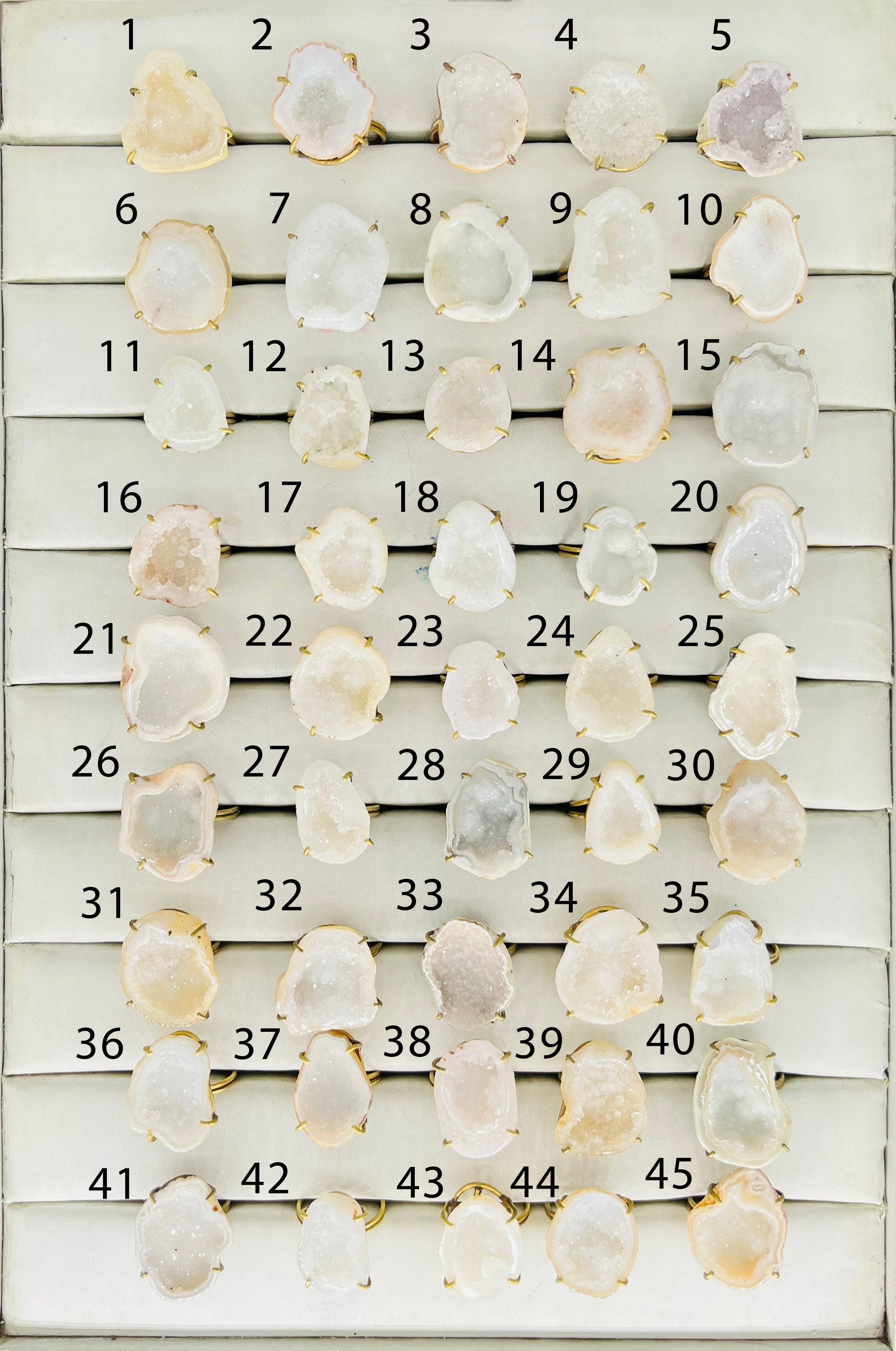 Rings by Selection Anokha Brass Gold Plated 20- 30MM White