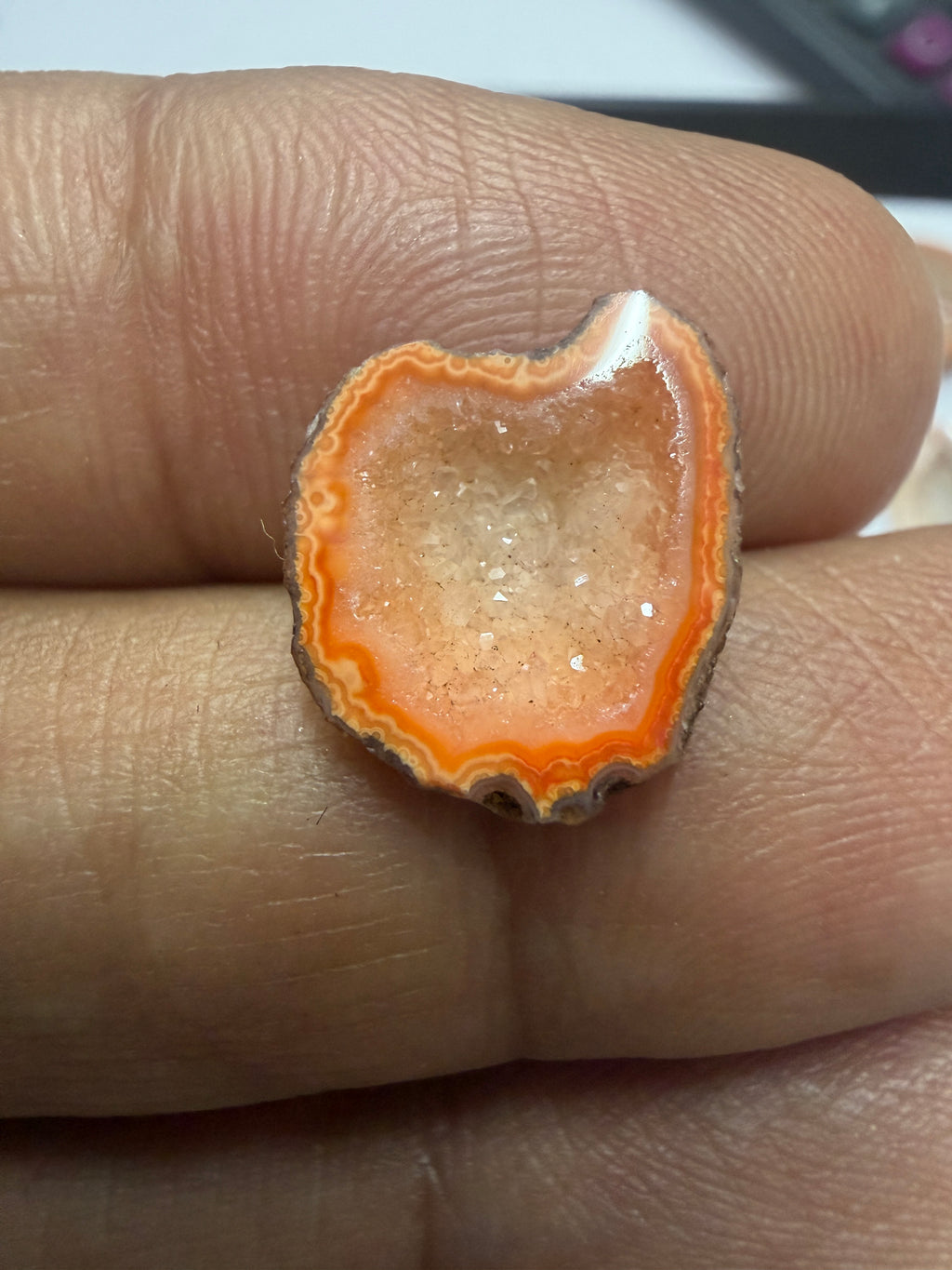 Orange Agate Druzy Geode Slices – Perfect for Ring Making