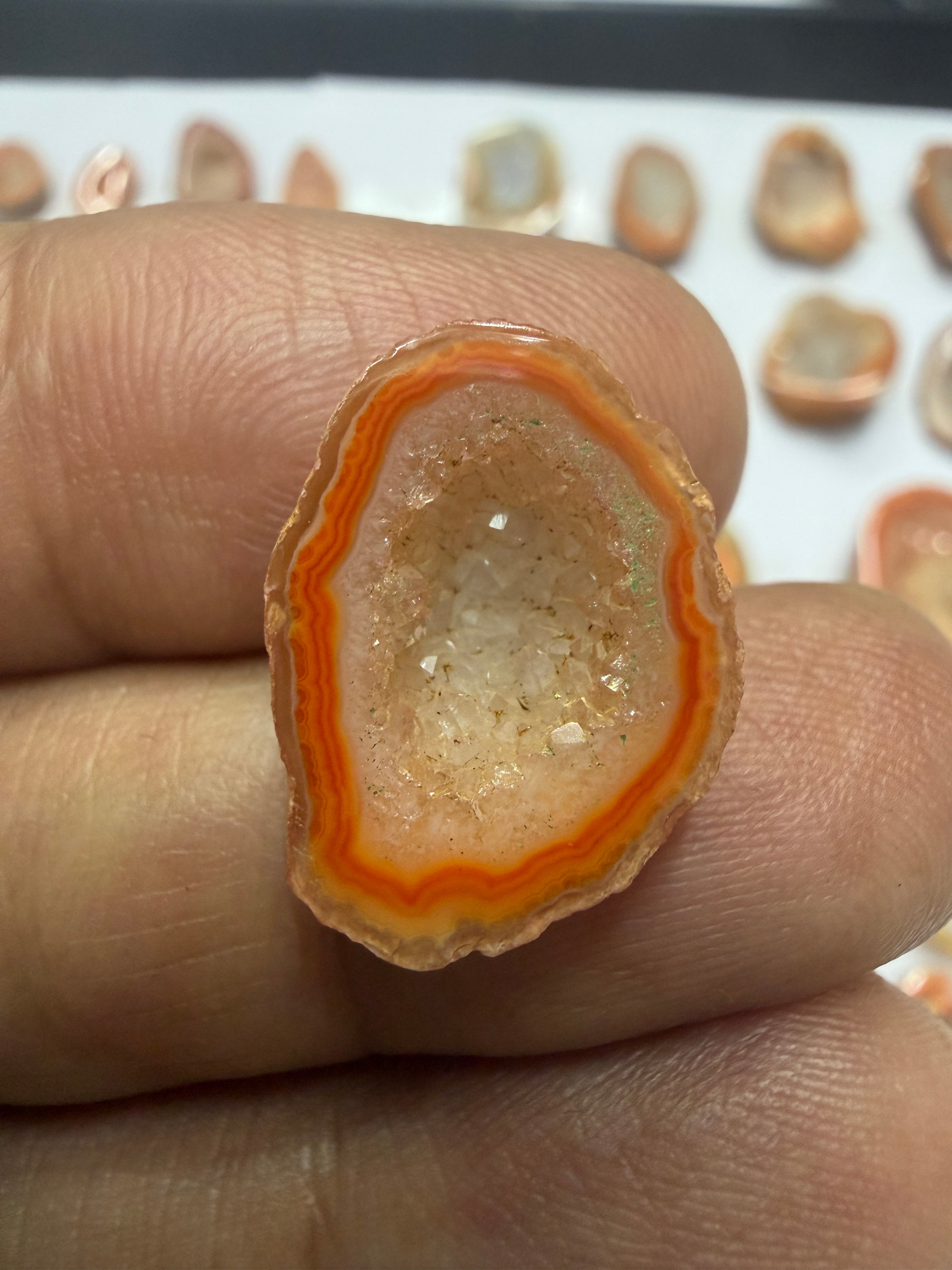 Orange Agate Druzy Geode Slices – Perfect for Ring Making