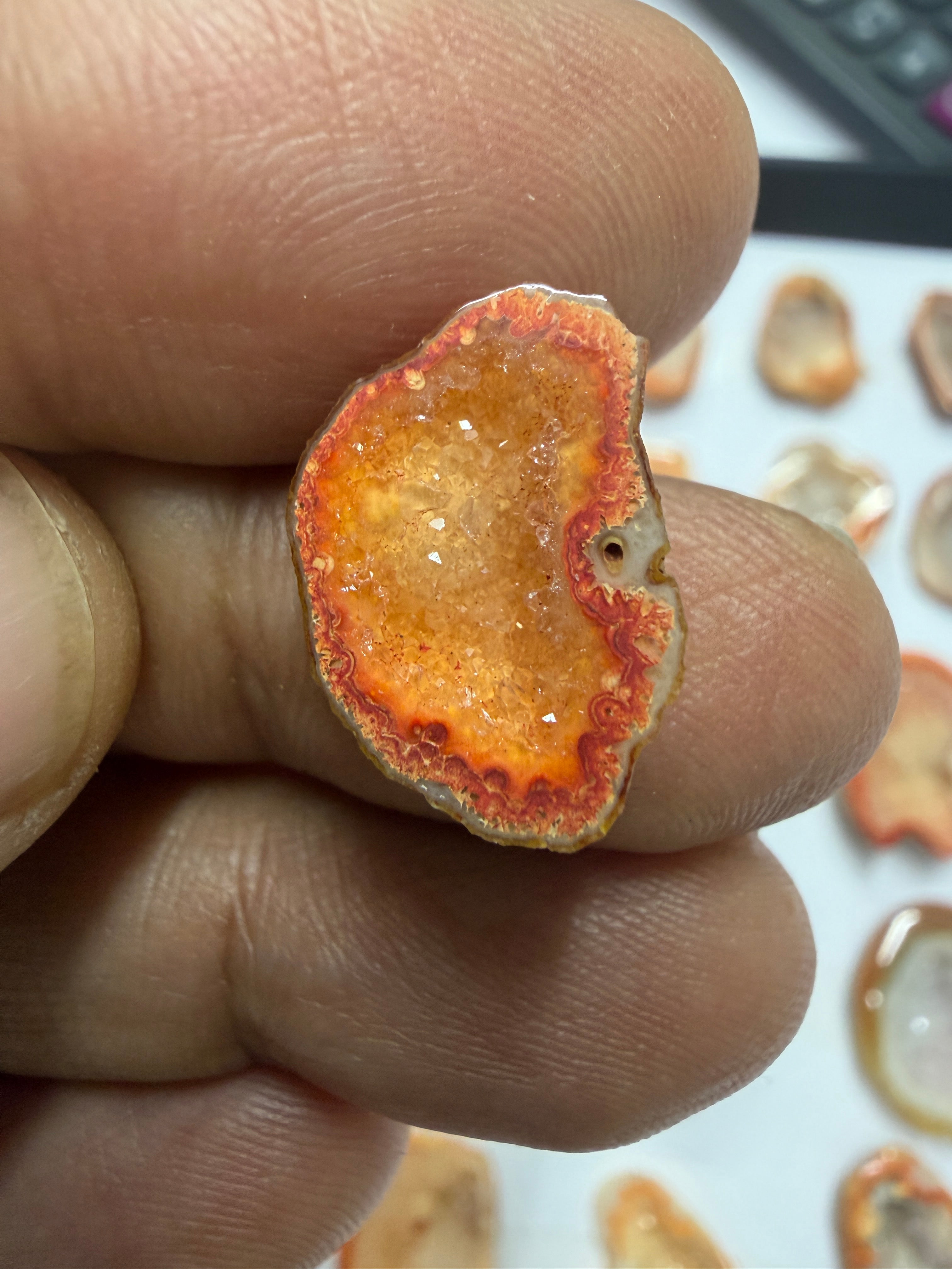 Orange Agate Druzy Geode Slices – Perfect for Ring Making