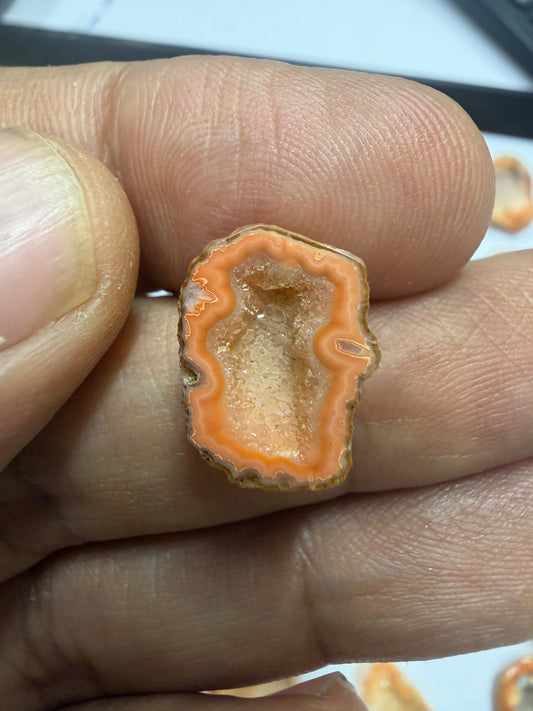 Orange Agate Druzy Geode Slices – Perfect for Ring Making Meena Design