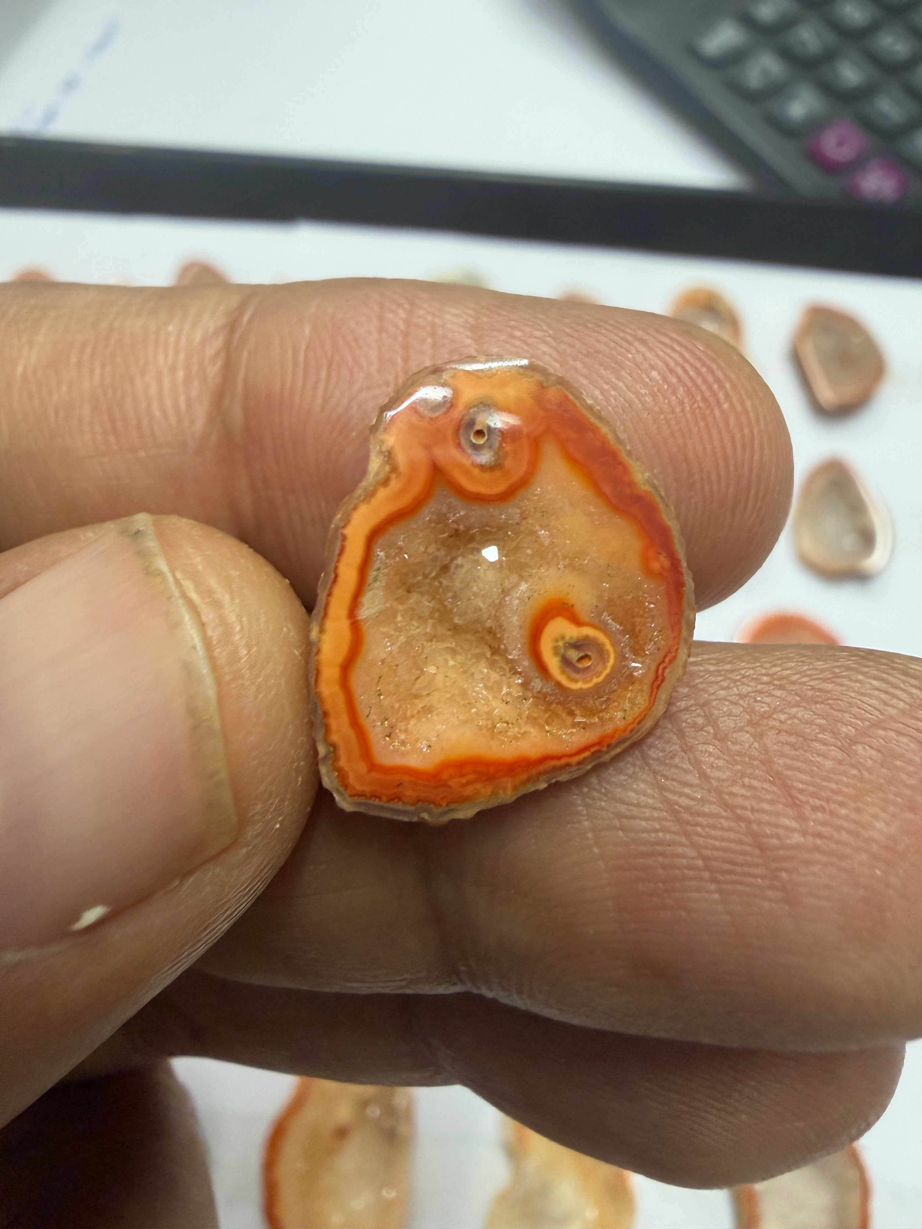 Orange Agate Druzy Geode Slices – Perfect for Ring Making