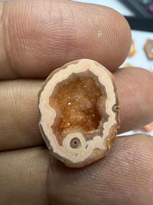 Orange Agate Druzy Geode Slices – Perfect for Ring Making Meena Design