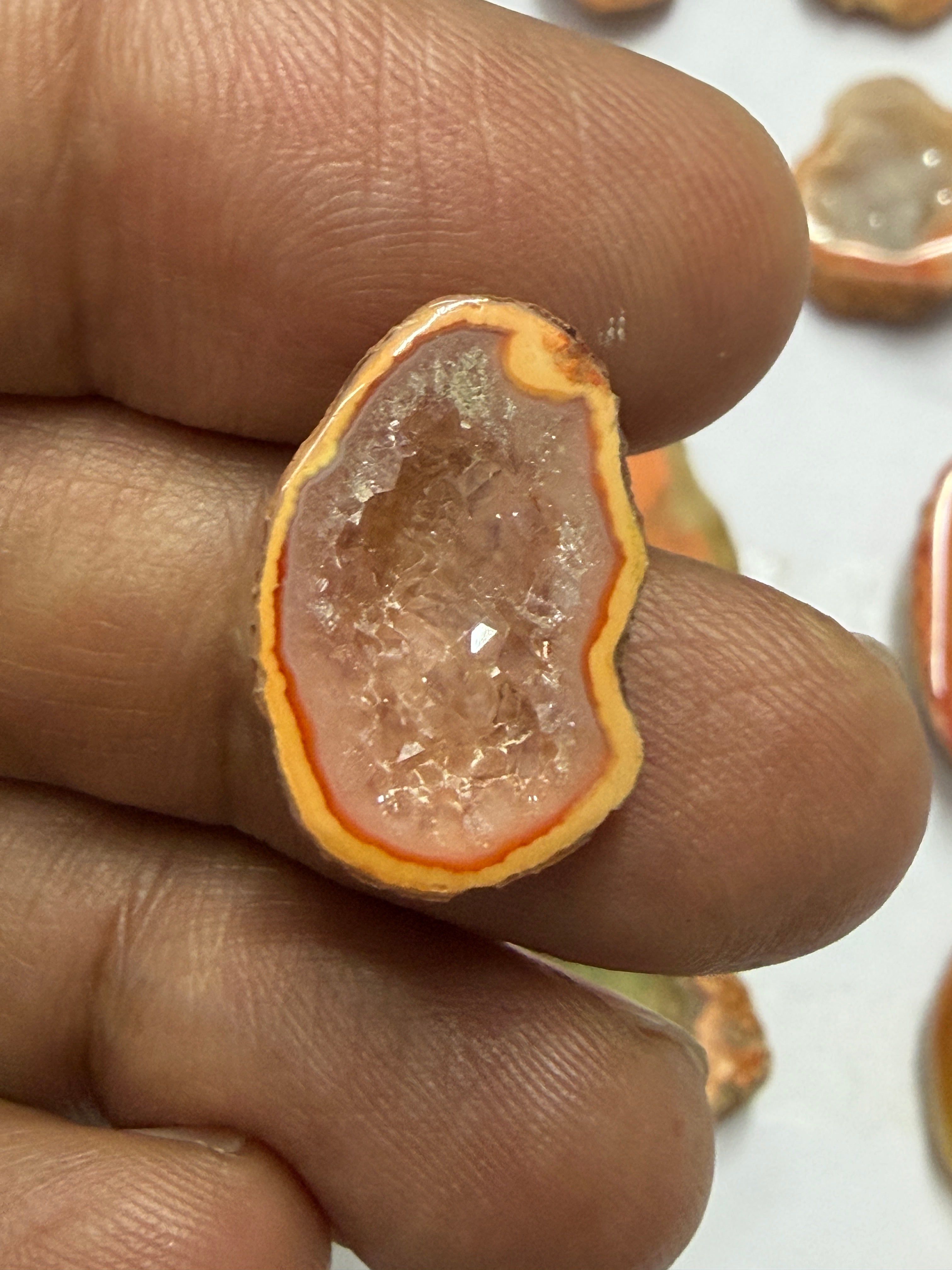 Orange Agate Druzy Geode Slices – Perfect for Ring Making