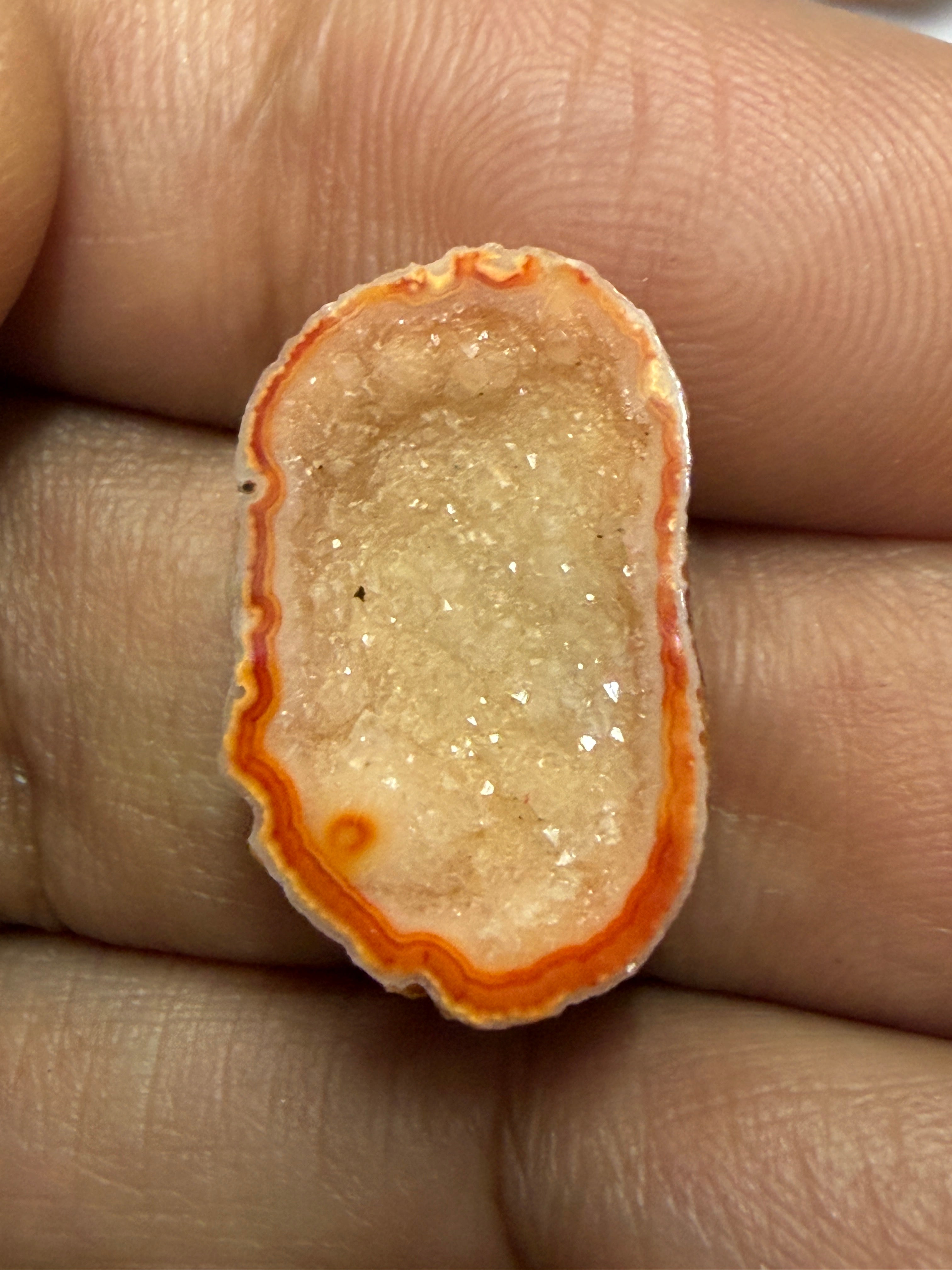 Orange Agate Druzy Geode Slices – Perfect for Ring Making
