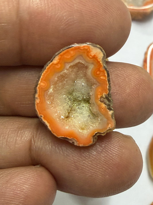 Orange Agate Druzy Geode Slices – Perfect for Ring Making Meena Design