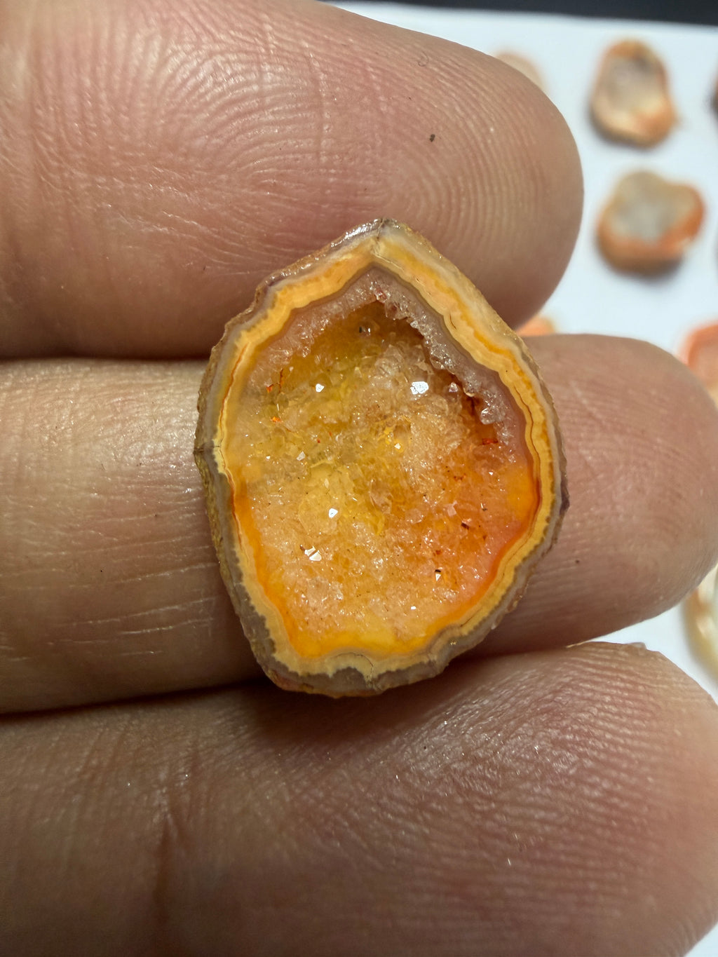 Orange Agate Druzy Geode Slices – Perfect for Ring Making