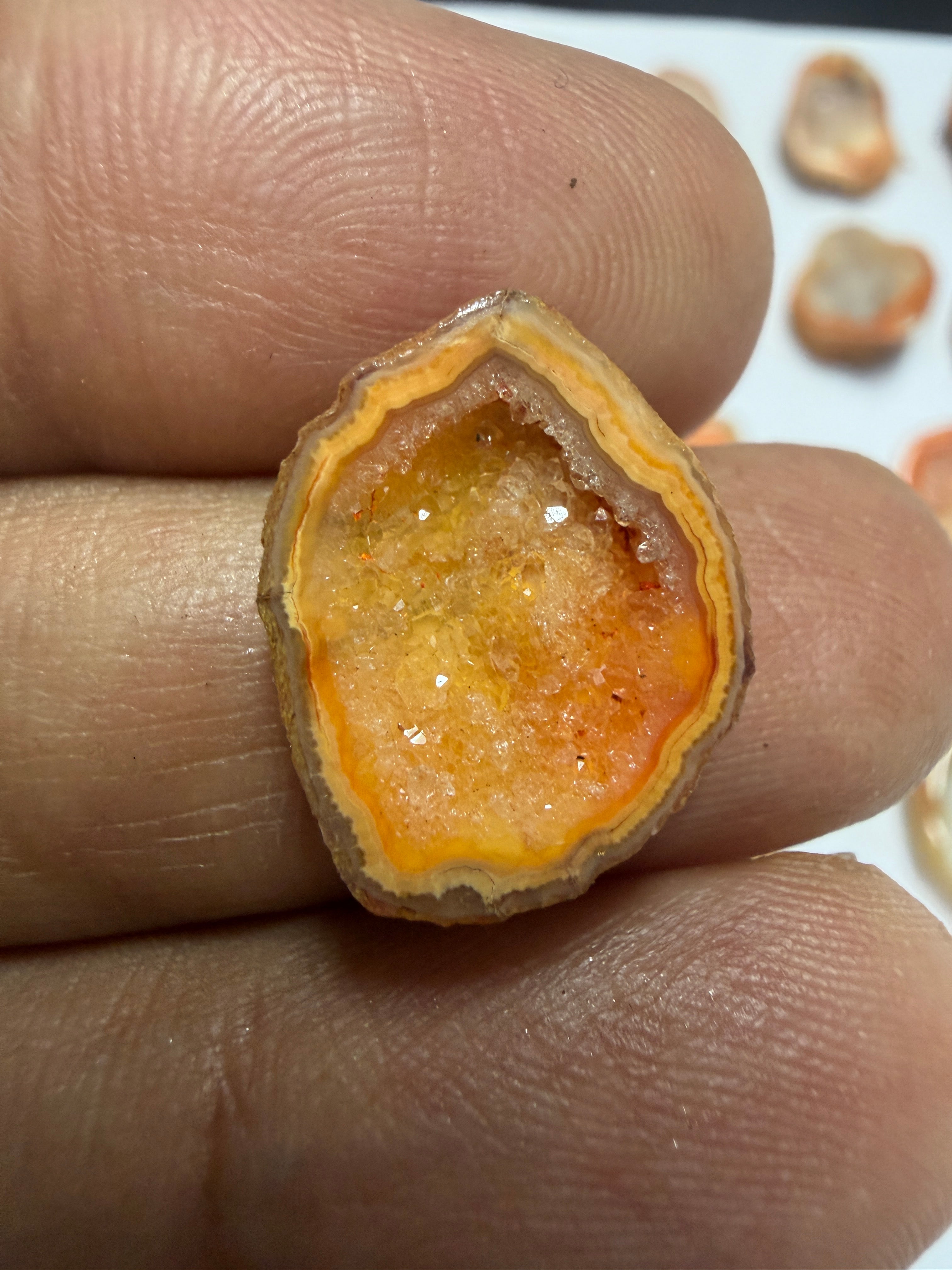 Orange Agate Druzy Geode Slices – Perfect for Ring Making