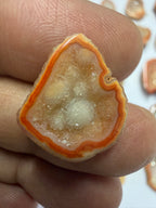 Orange Agate Druzy Geode Slices – Perfect for Ring Making