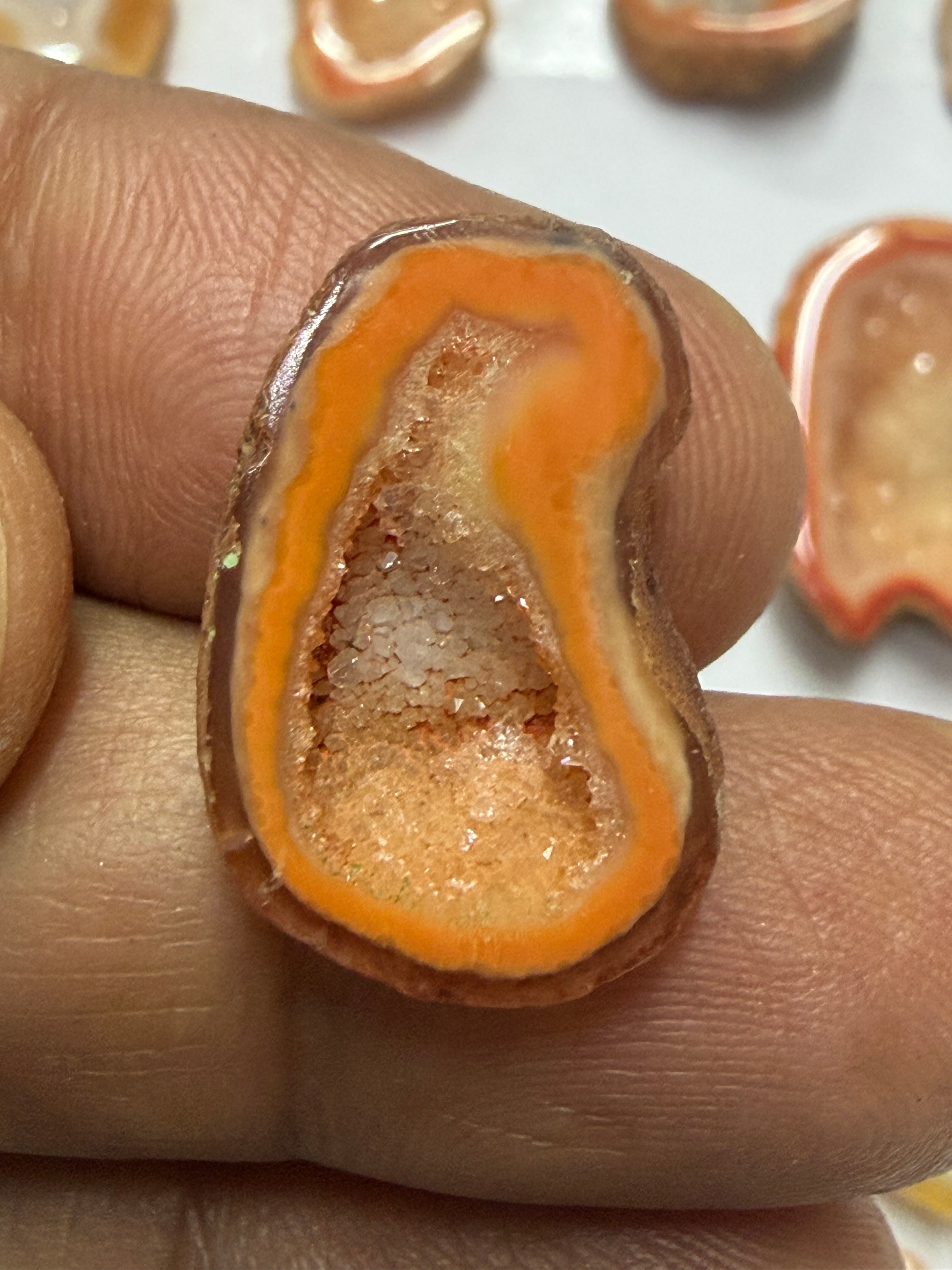 Orange Agate Druzy Geode Slices – Perfect for Ring Making