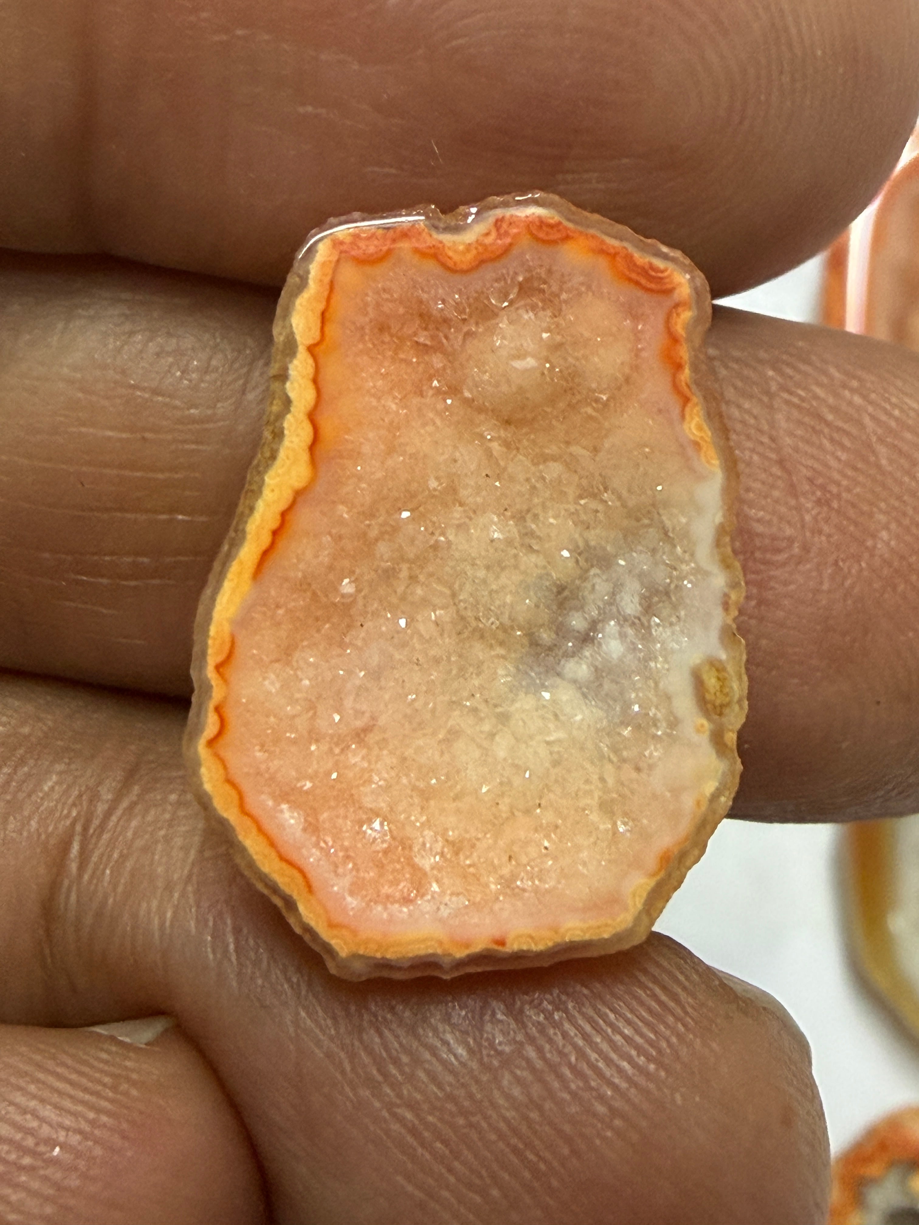 Orange Agate Druzy Geode Slices – Perfect for Ring Making