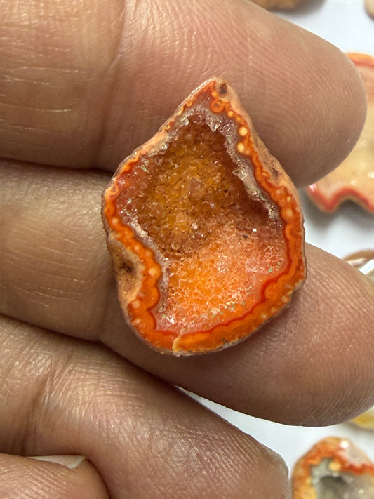 Orange Agate Druzy Geode Slices – Perfect for Ring Making Meena Design