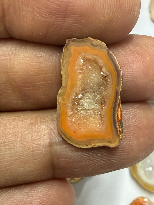 Orange Agate Druzy Geode Slices – Perfect for Ring Making Meena Design