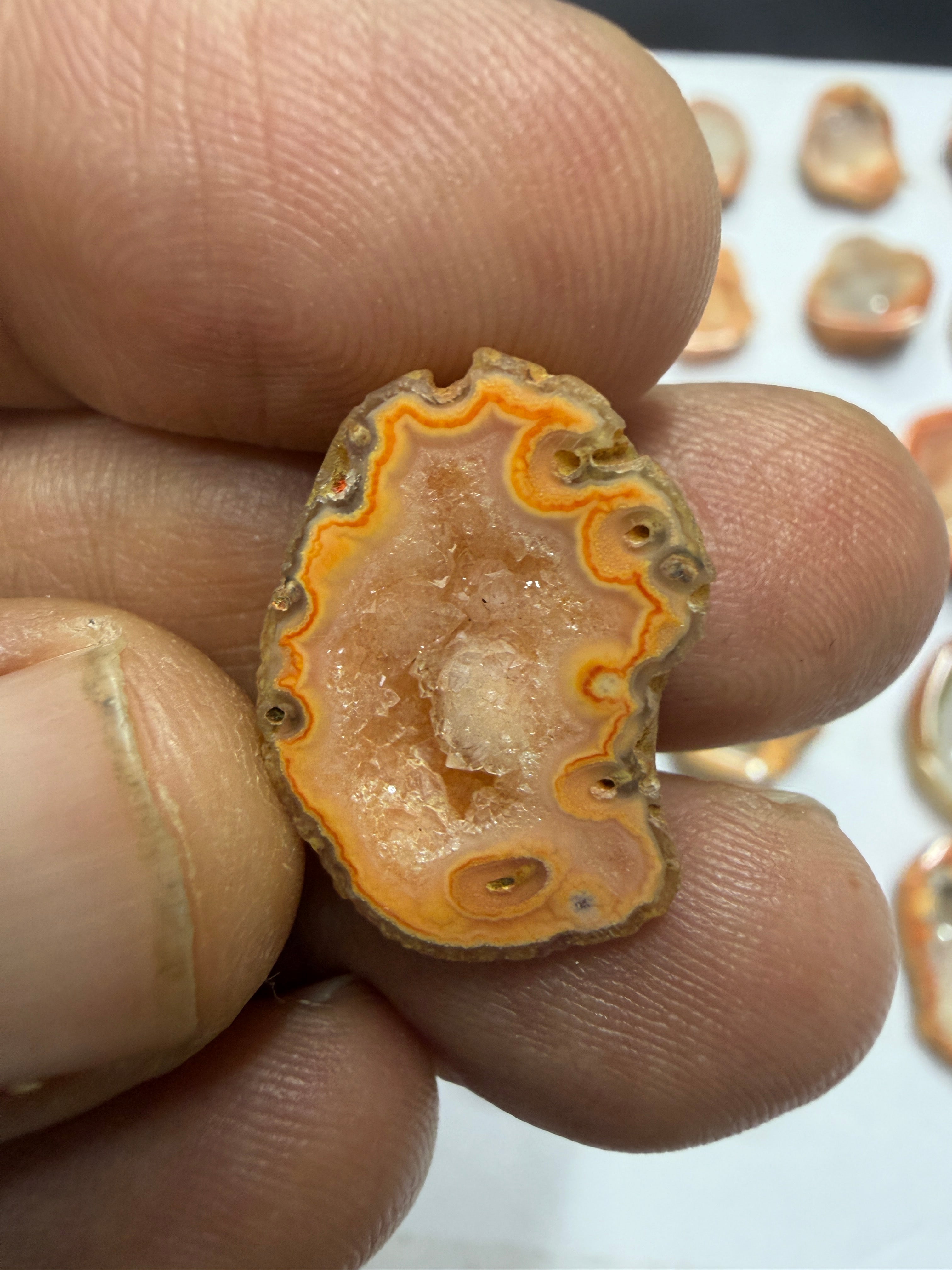 Orange Agate Druzy Geode Slices – Perfect for Ring Making