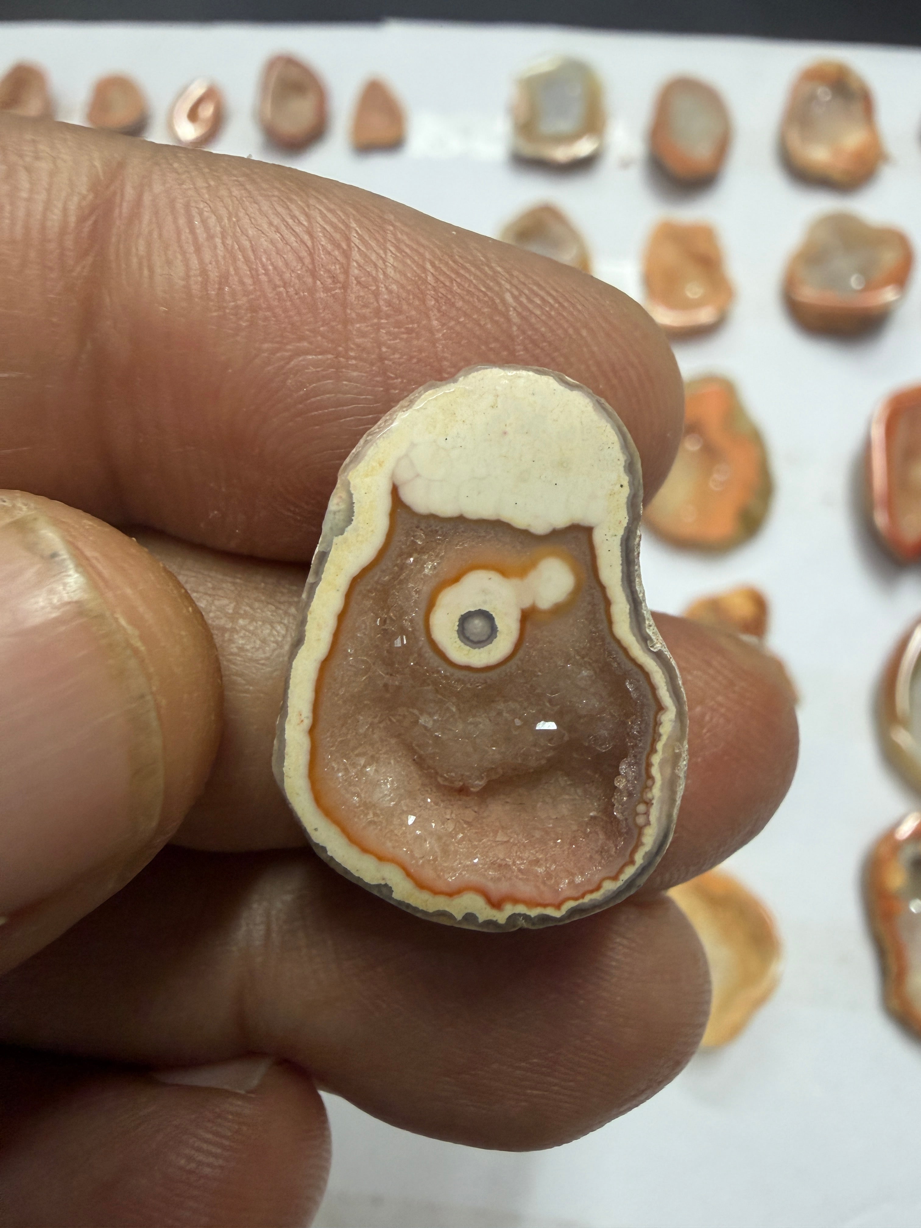 Orange Agate Druzy Geode Slices – Perfect for Ring Making