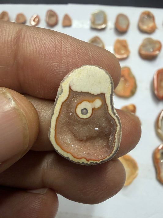 Orange Agate Druzy Geode Slices – Perfect for Ring Making Meena Design