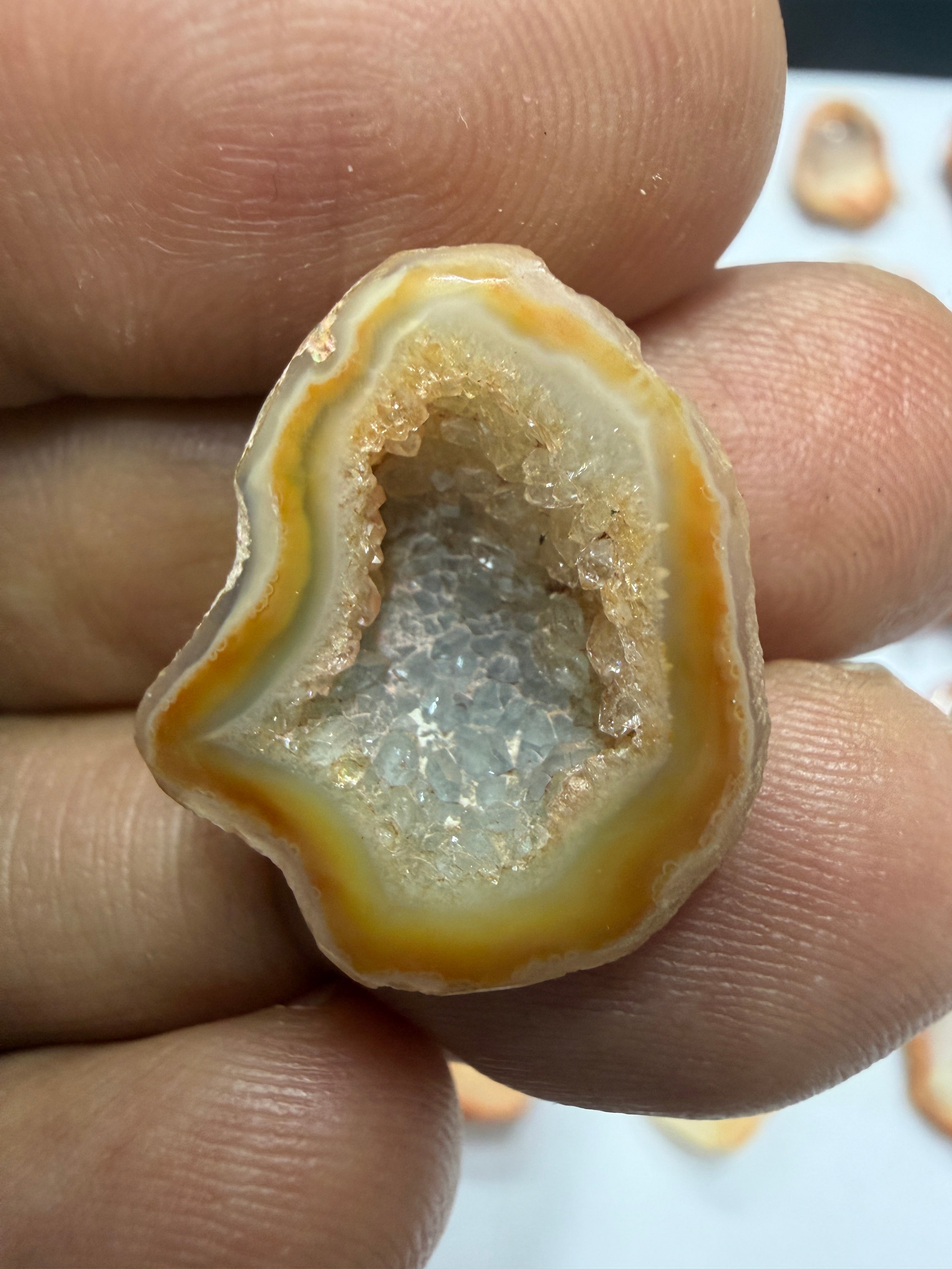 Orange Agate Druzy Geode Slices – Perfect for Ring Making