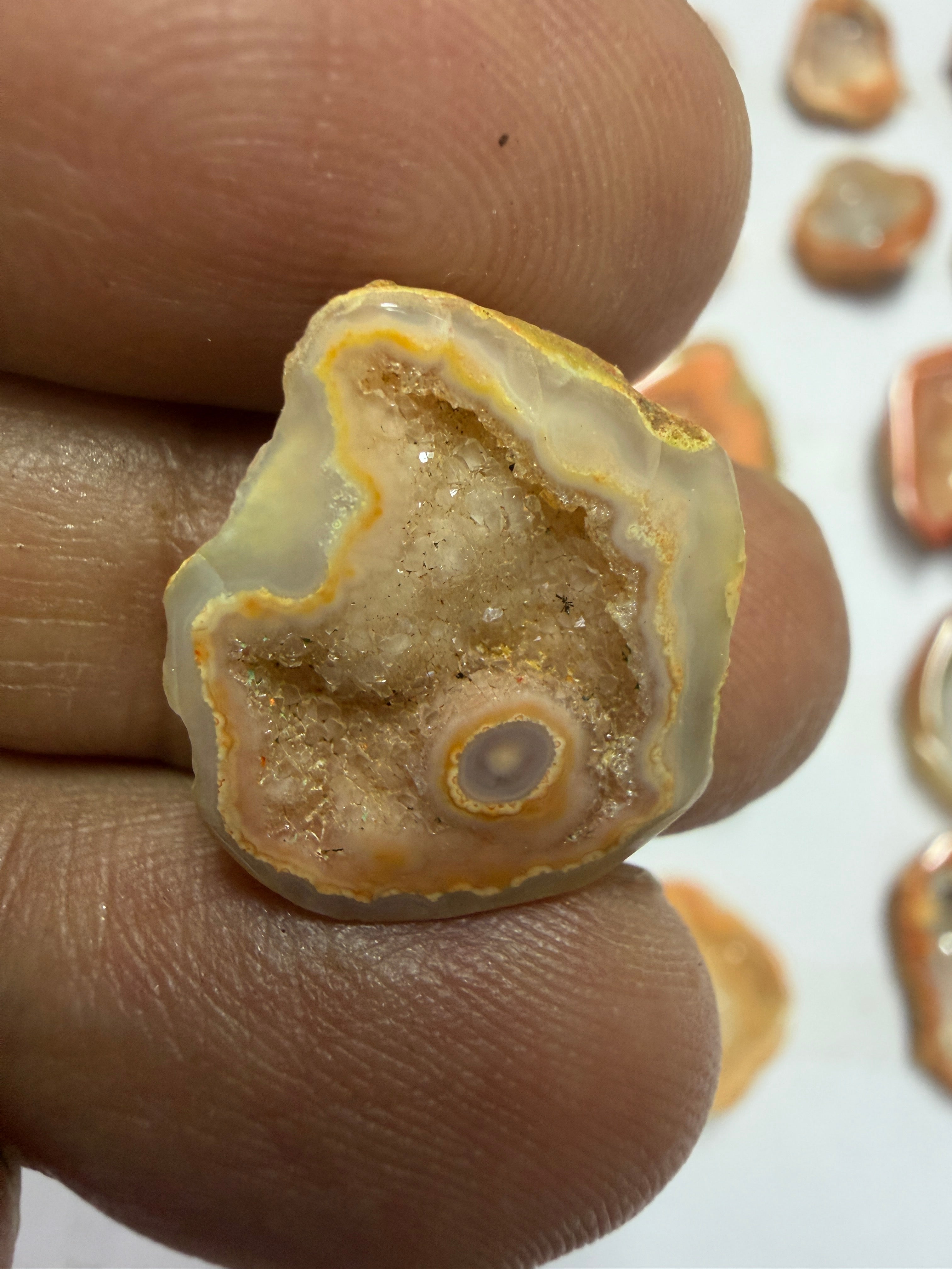Orange Agate Druzy Geode Slices – Perfect for Ring Making