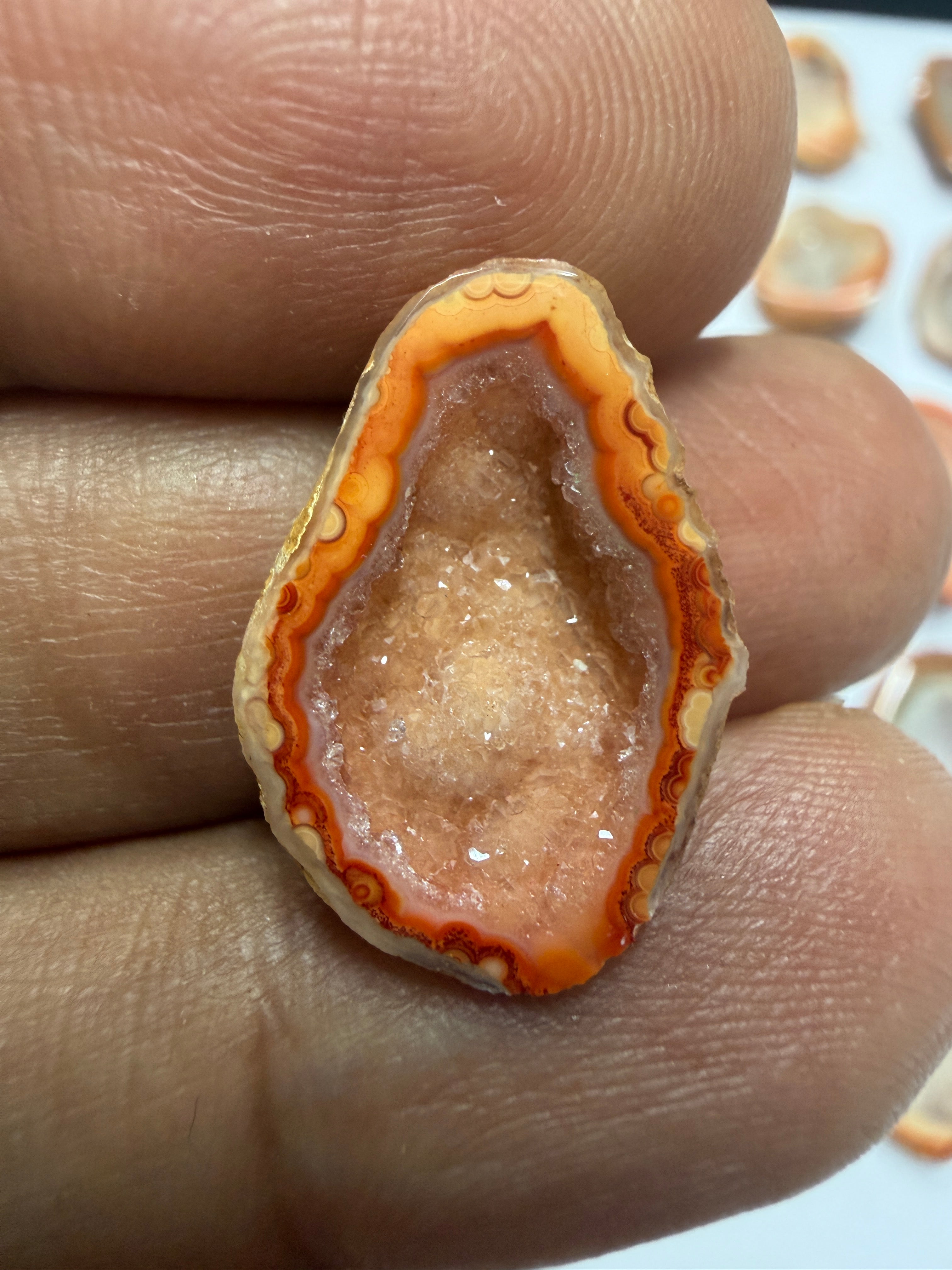 Orange Agate Druzy Geode Slices – Perfect for Ring Making