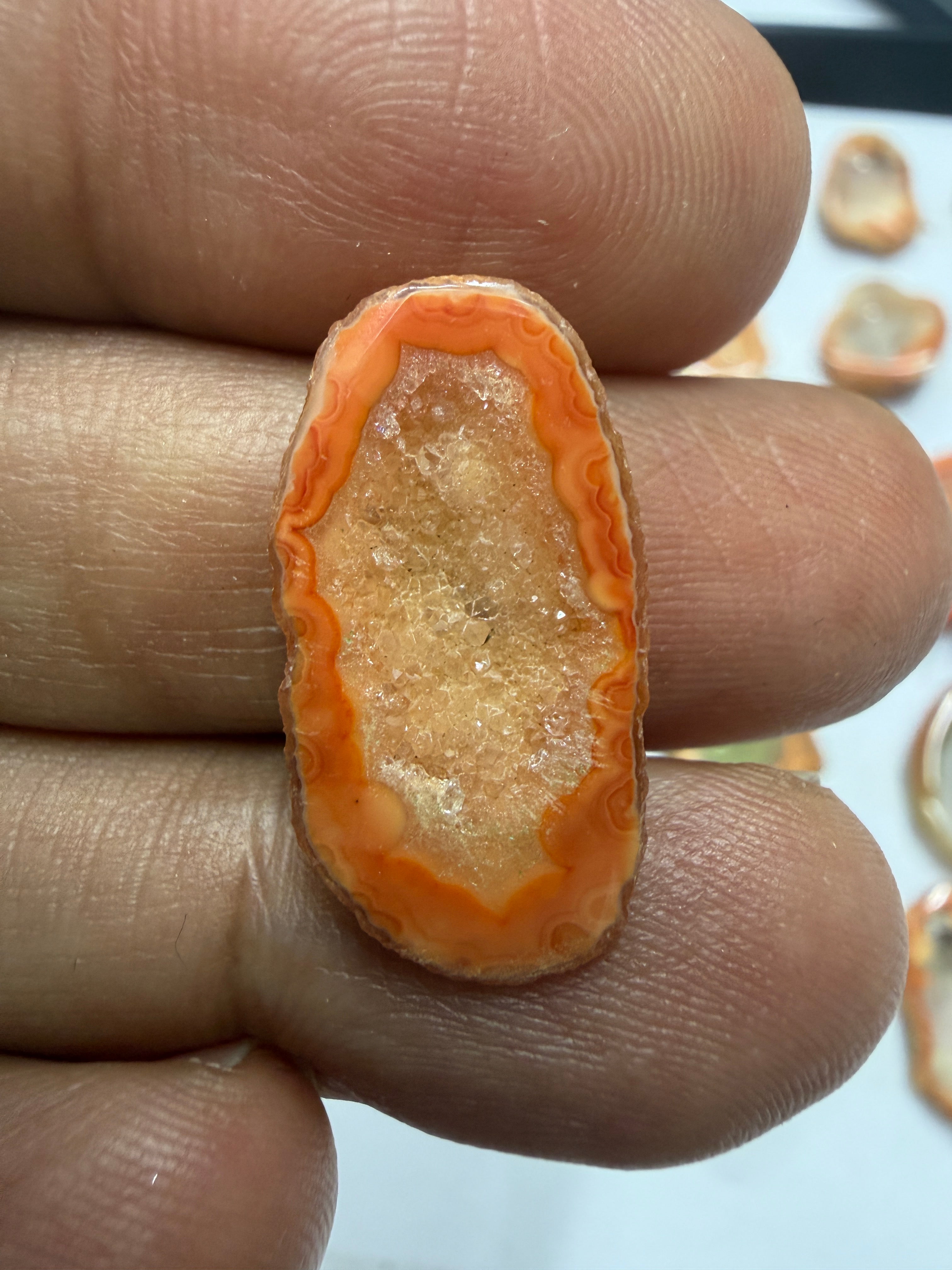 Orange Agate Druzy Geode Slices – Perfect for Ring Making
