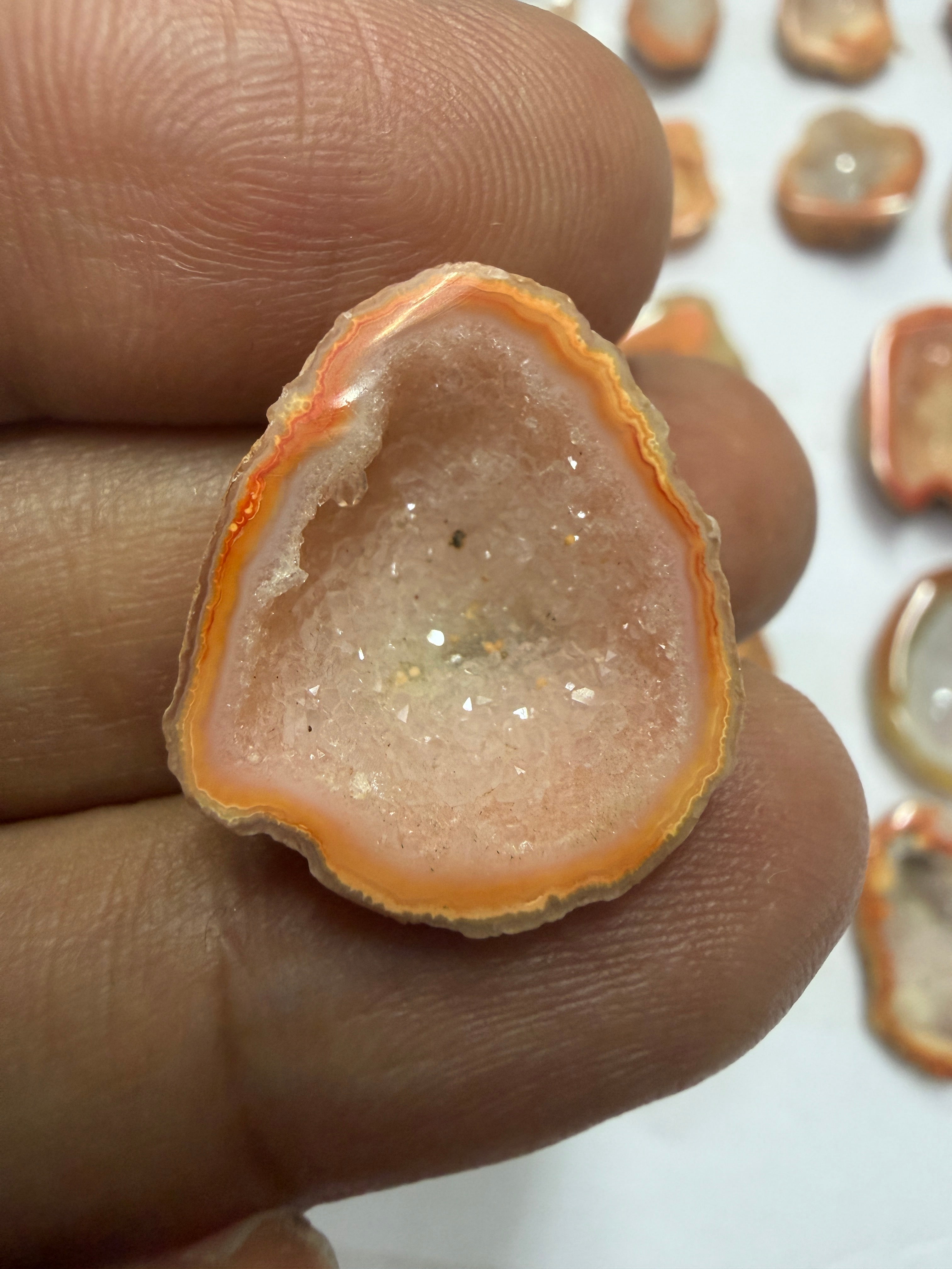 Orange Agate Druzy Geode Slices – Perfect for Ring Making