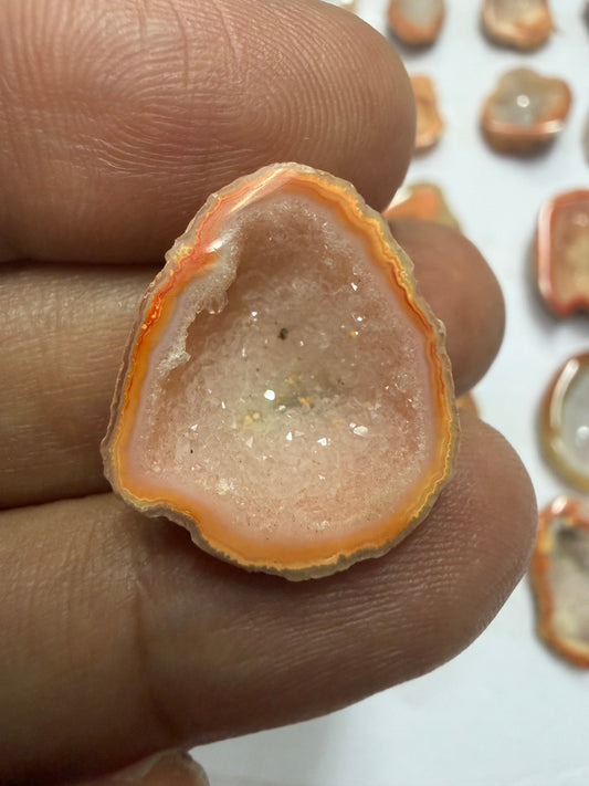 Orange Agate Druzy Geode Slices – Perfect for Ring Making Meena Design