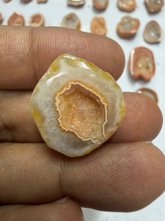 Orange Agate Druzy Geode Slices – Perfect for Ring Making Meena Design