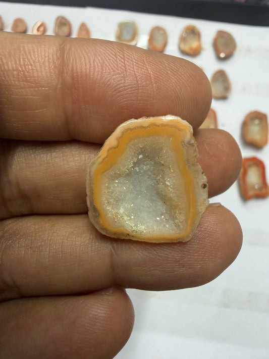 Orange Agate Druzy Geode Slices – Perfect for Ring Making Meena Design
