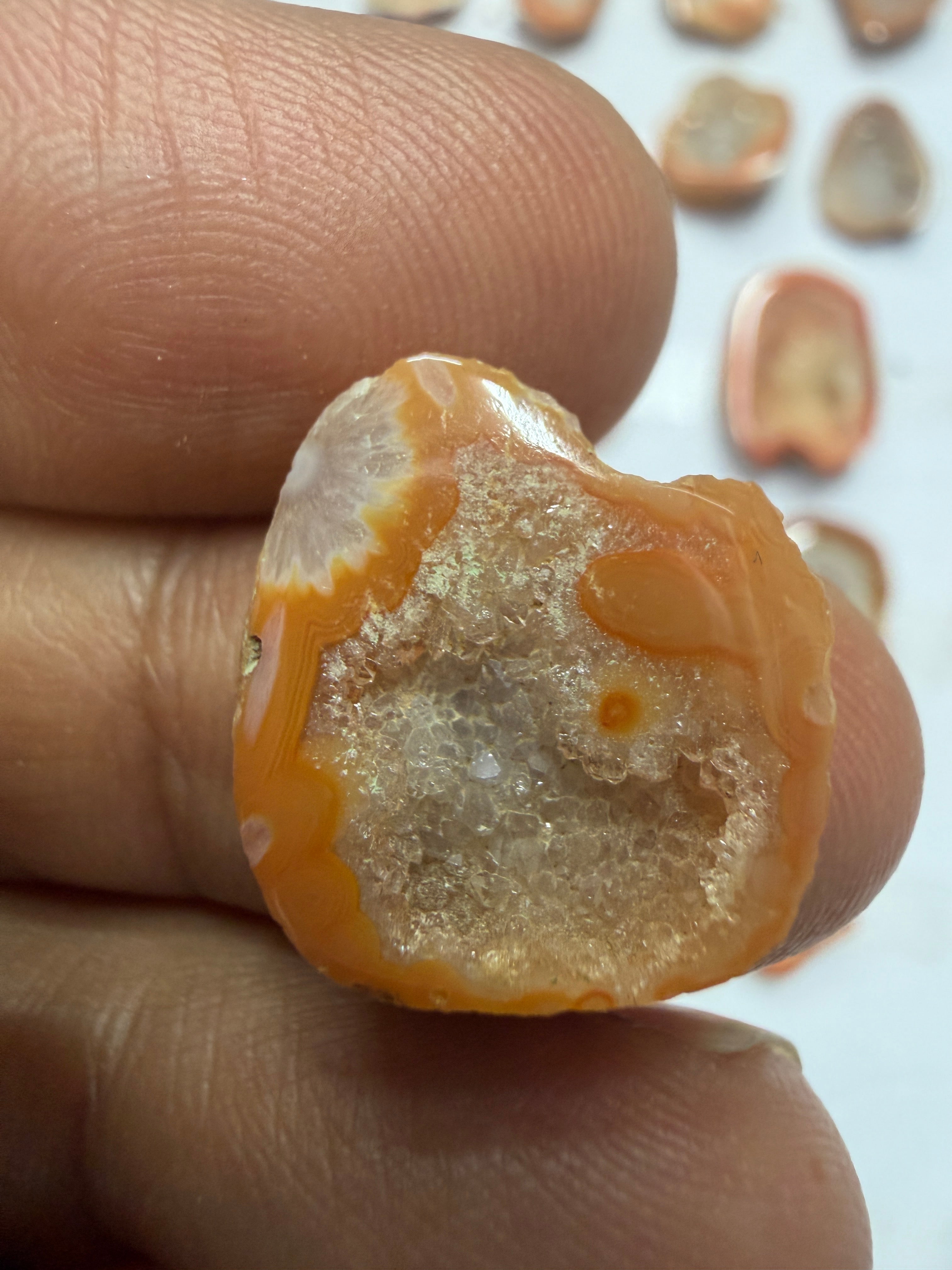 Orange Agate Druzy Geode Slices – Perfect for Ring Making