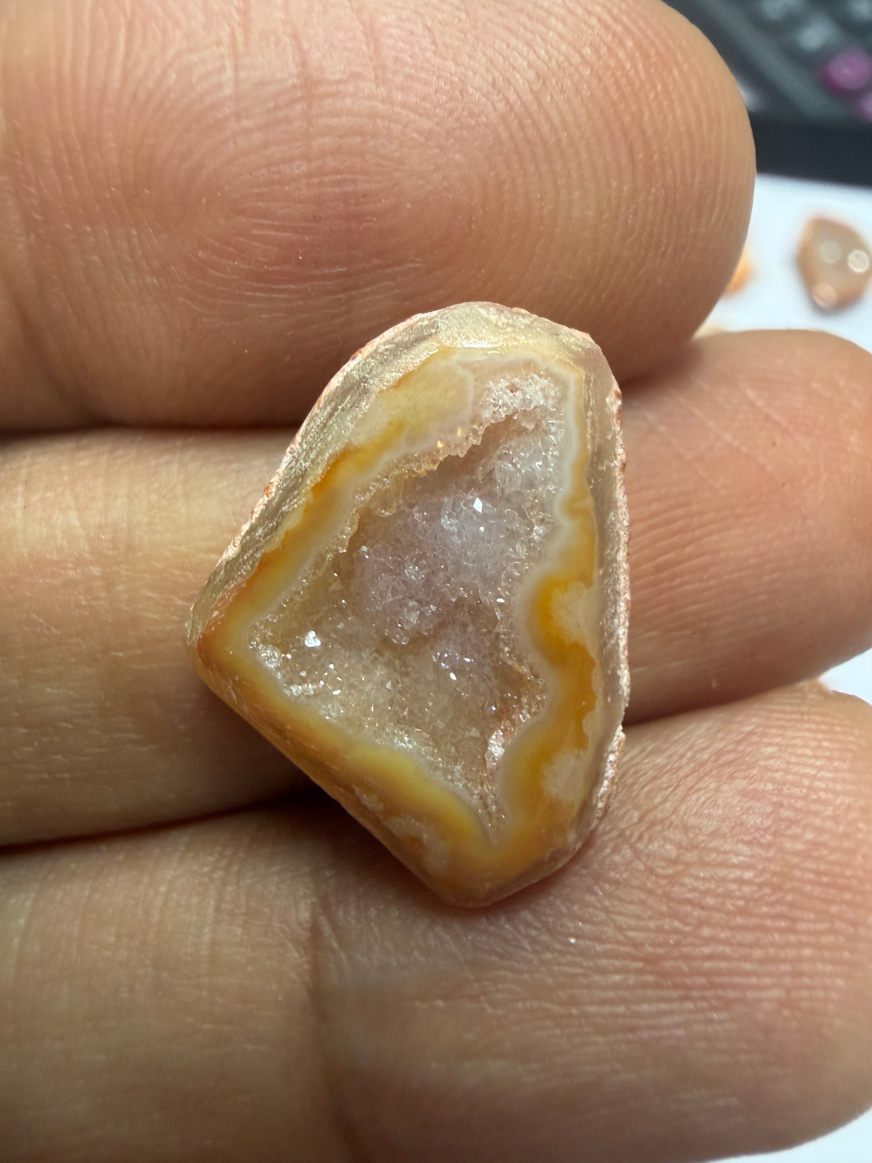 Orange Agate Druzy Geode Slices – Perfect for Ring Making
