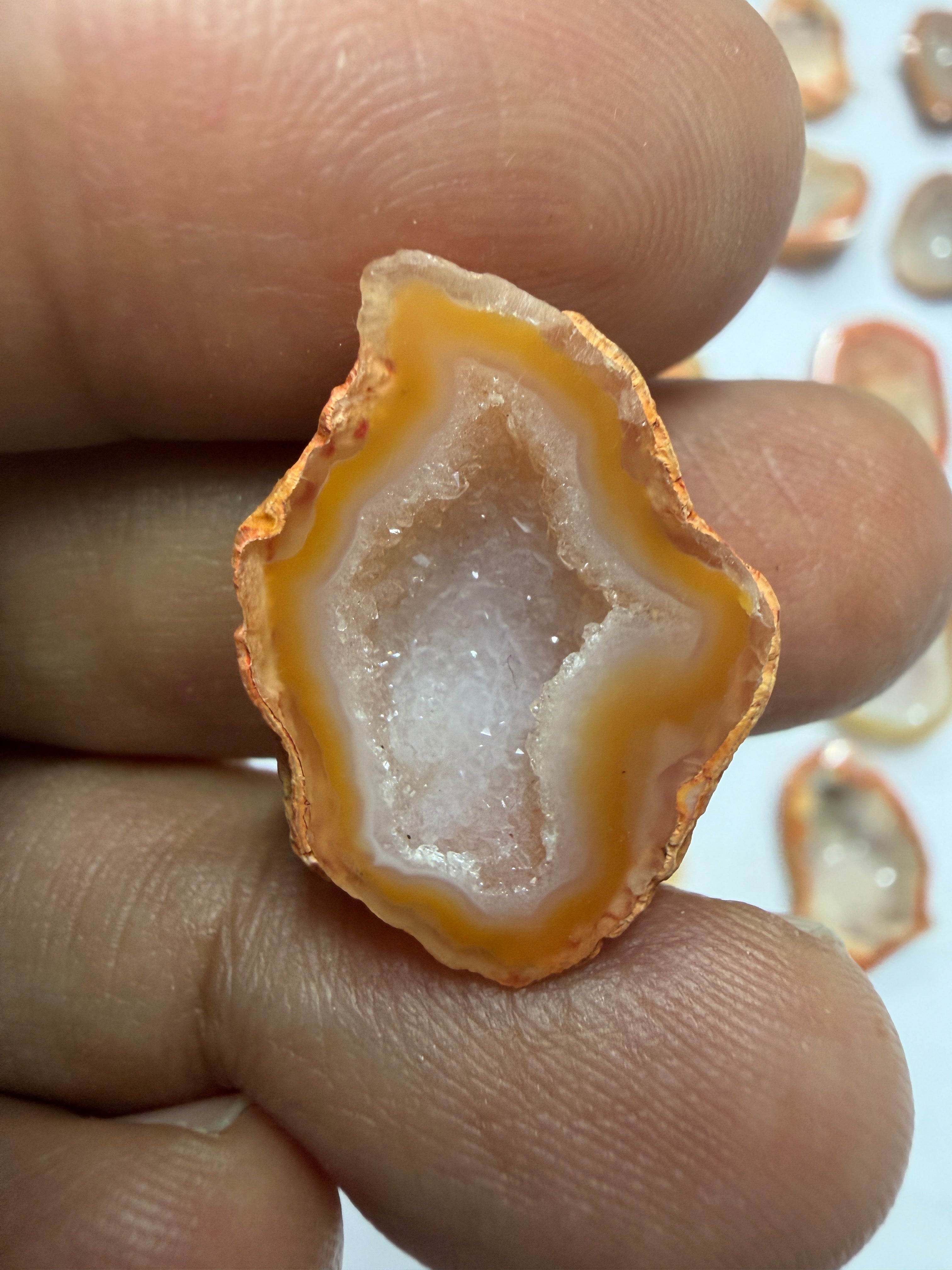 Orange Agate Druzy Geode Slices – Perfect for Ring Making